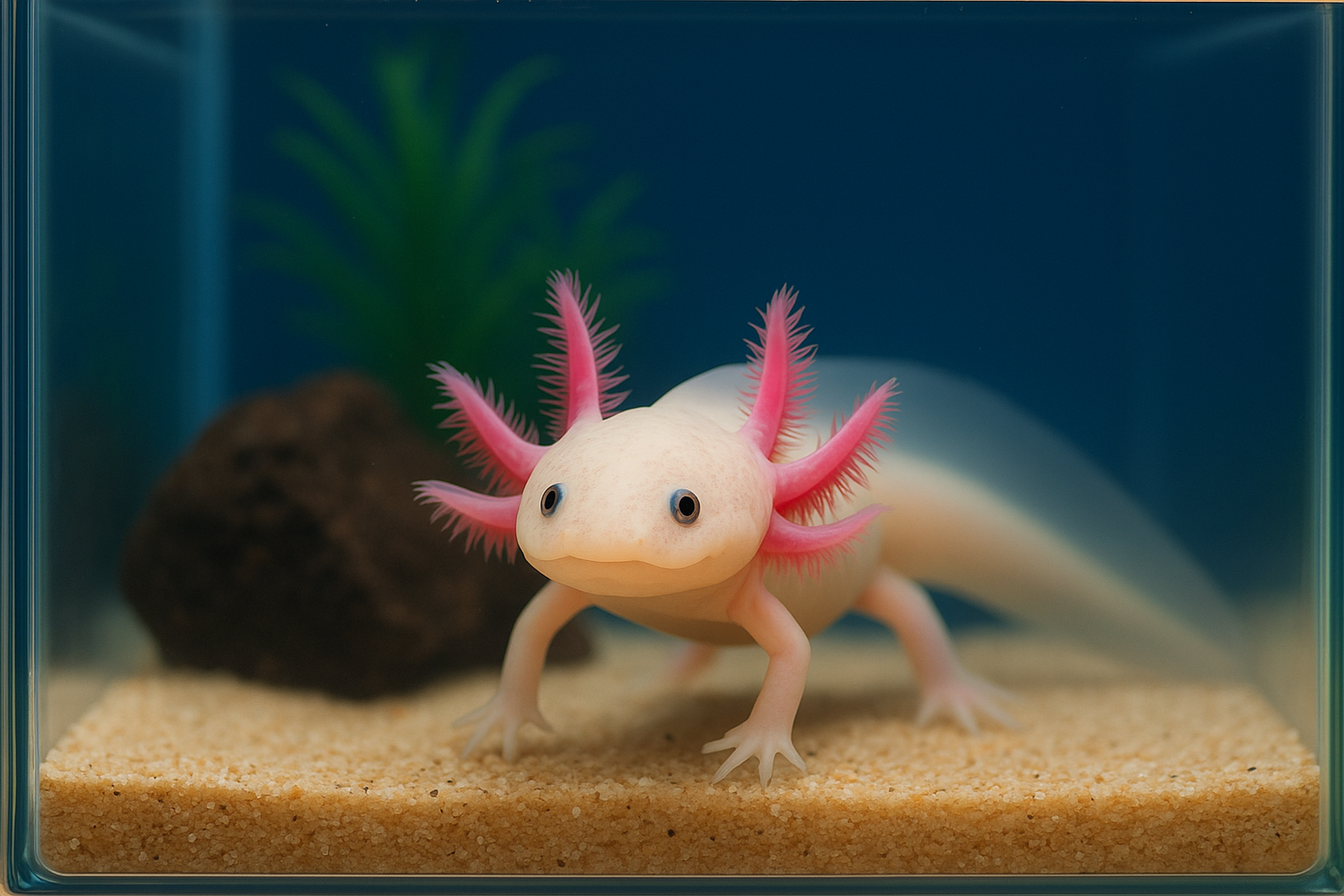axolotl in a tank