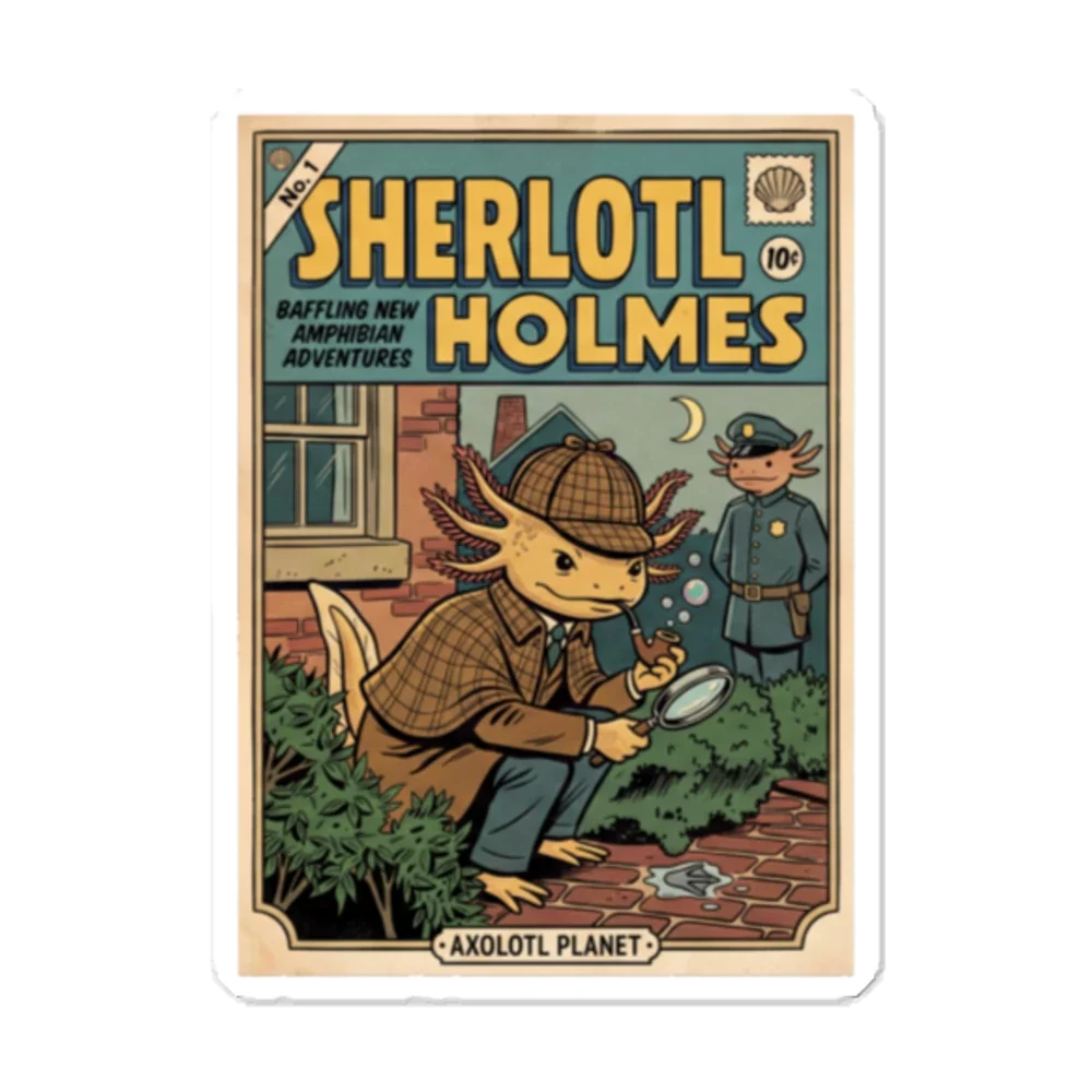 Sherlotl Holmes Comic Card - Sticker (5.5x5.5) product image
