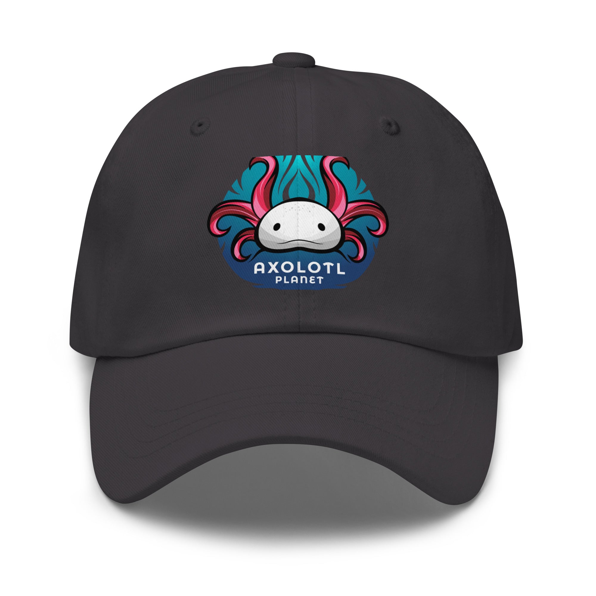 Axolotl Planet Logo axolotl Dad Hat mockup