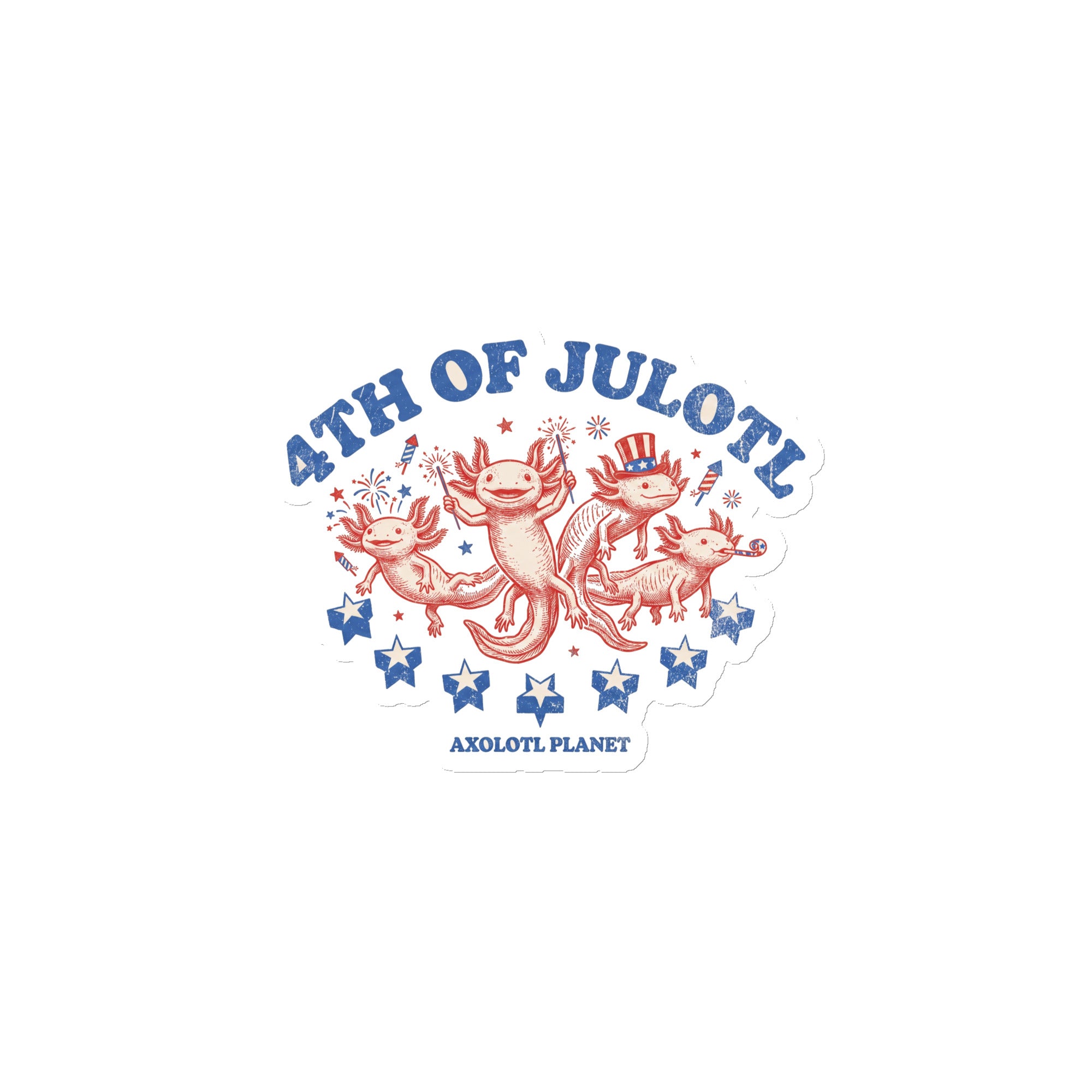 4th of Julotl Parade axolotl Magnet mockup White