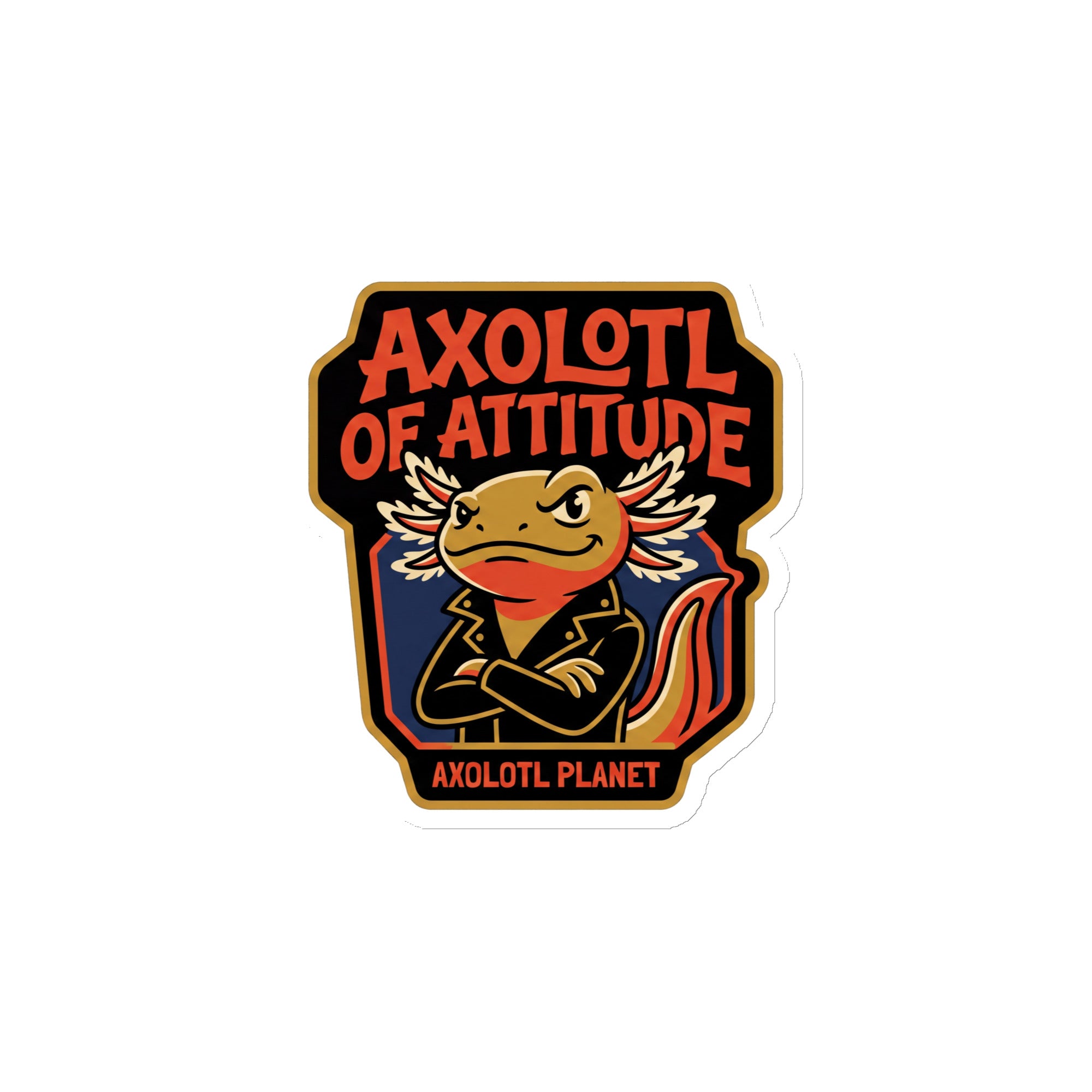 Axolotl of Attitude axolotl Magnet 4x4 mockup White