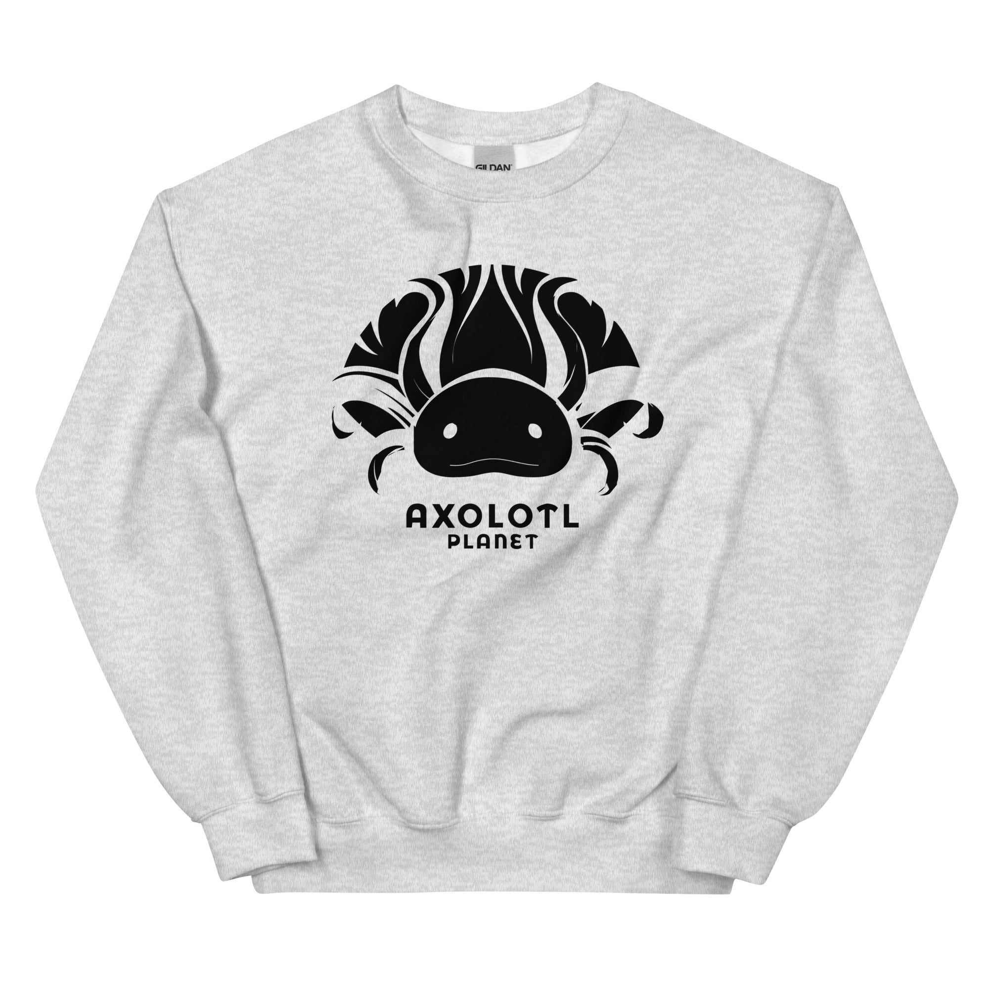 Axolotl Planet Logo (Black) axolotl Sweatshirt mockup