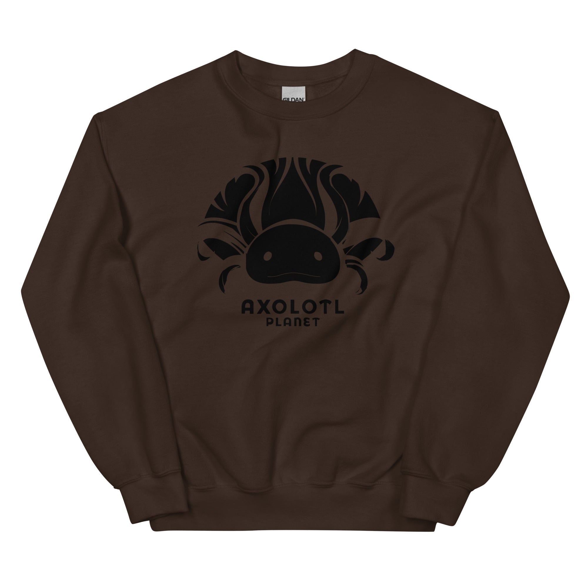 Axolotl Planet Logo (Black) axolotl Sweatshirt mockup