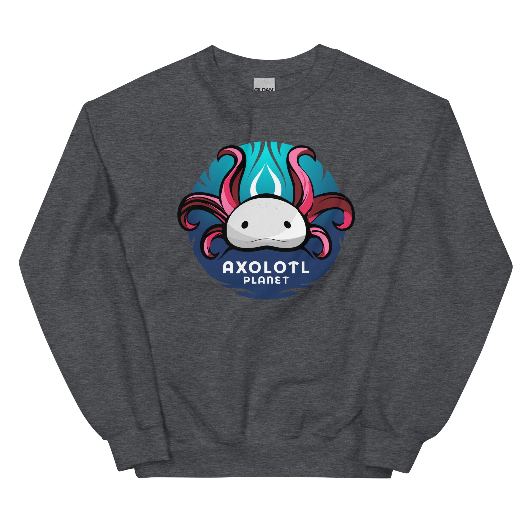 Axolotl Planet Logo axolotl Sweatshirt mockup