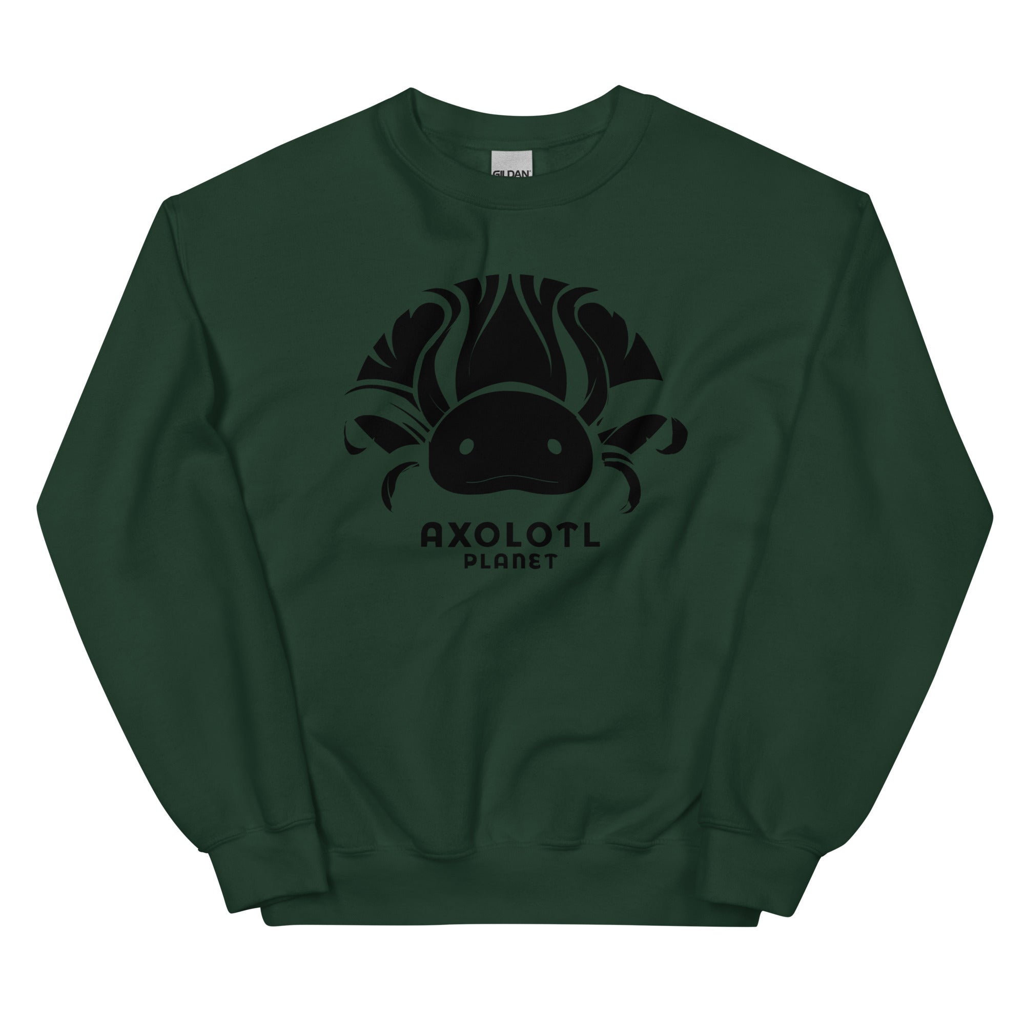 Axolotl Planet Logo (Black) axolotl Sweatshirt mockup