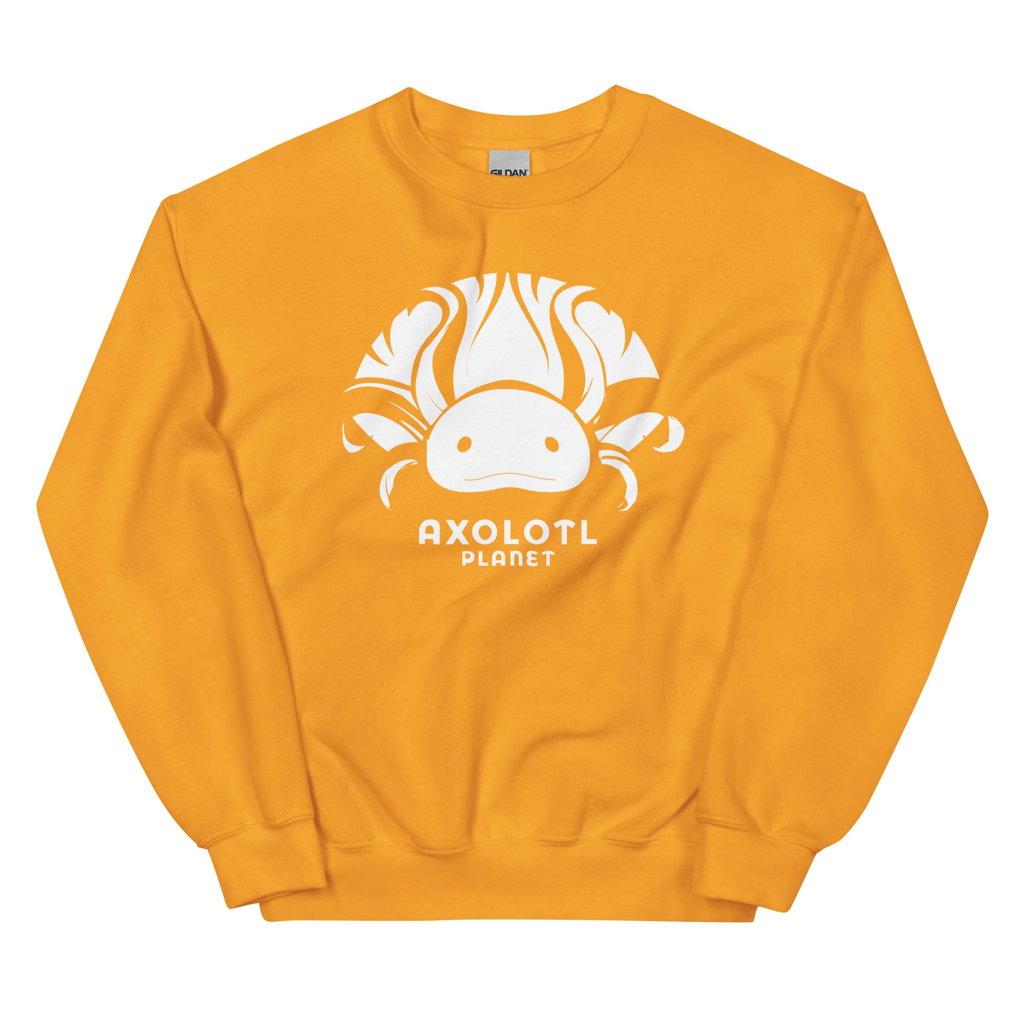 Axolotl Planet Logo (White) axolotl Sweatshirt mockup