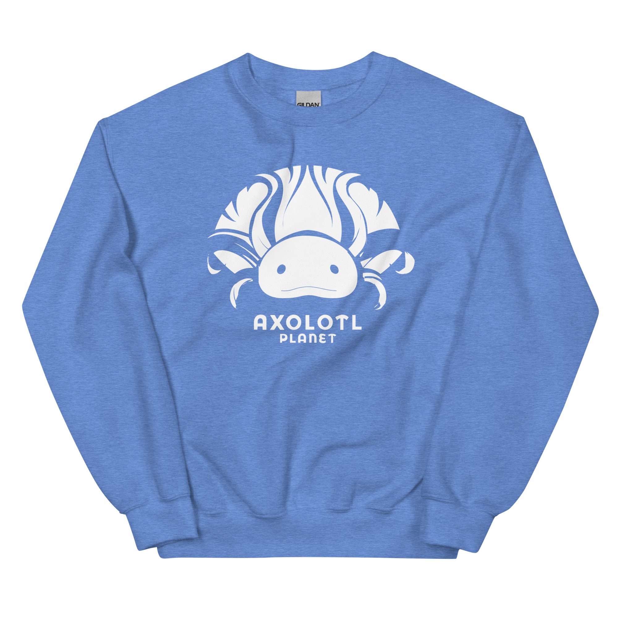 Axolotl Planet Logo (White) axolotl Sweatshirt mockup