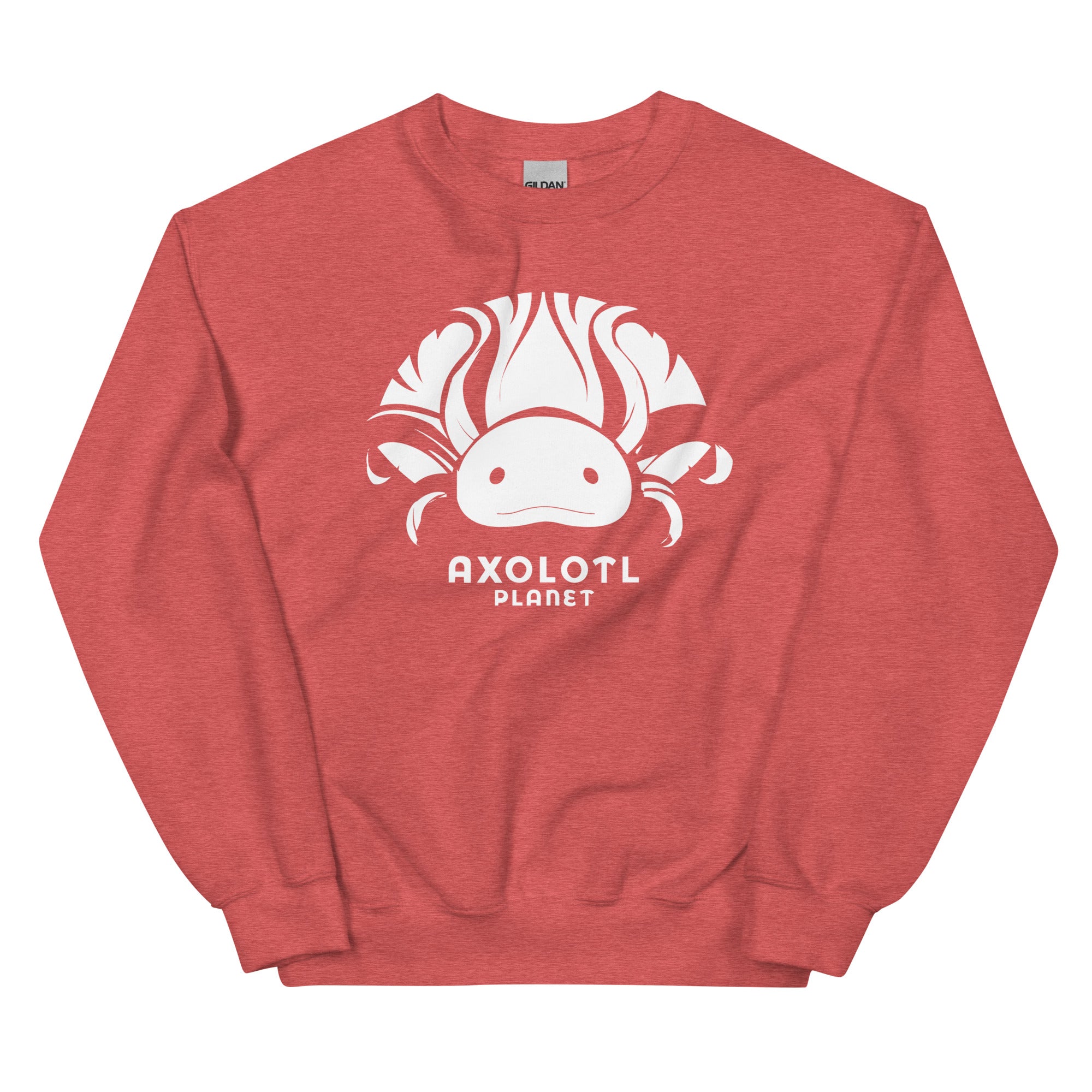 Axolotl Planet Logo (White) axolotl Sweatshirt mockup
