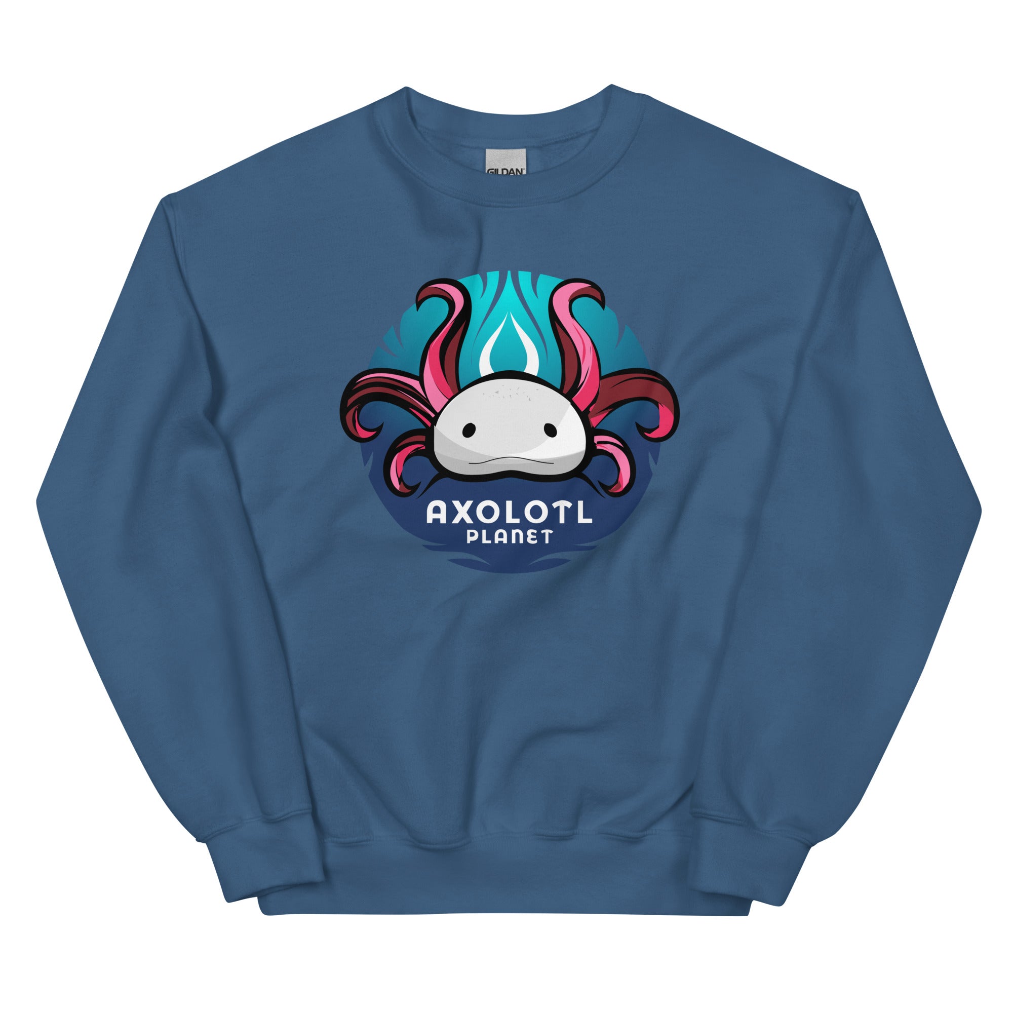 Axolotl Planet Logo axolotl Sweatshirt mockup