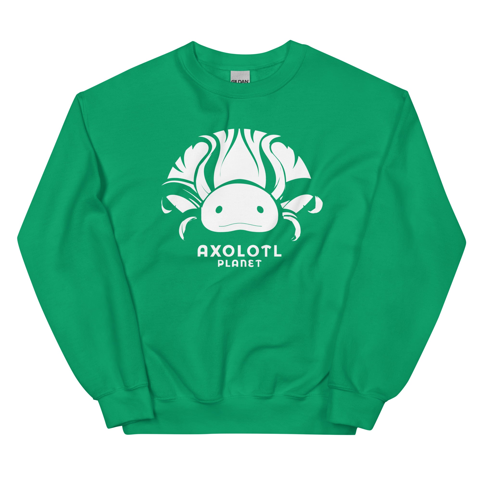 Axolotl Planet Logo (White) axolotl Sweatshirt mockup
