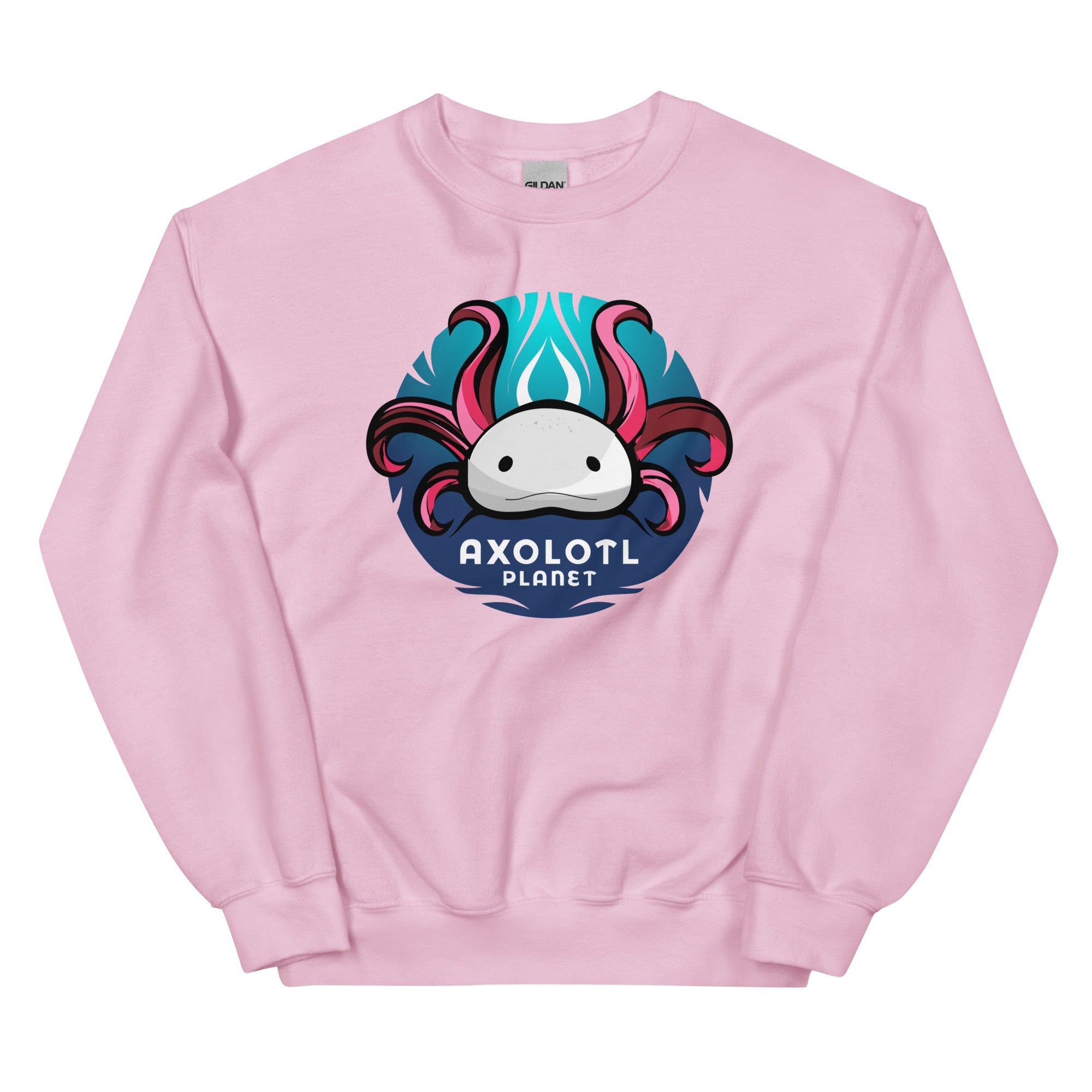 Axolotl Planet Logo axolotl Sweatshirt mockup