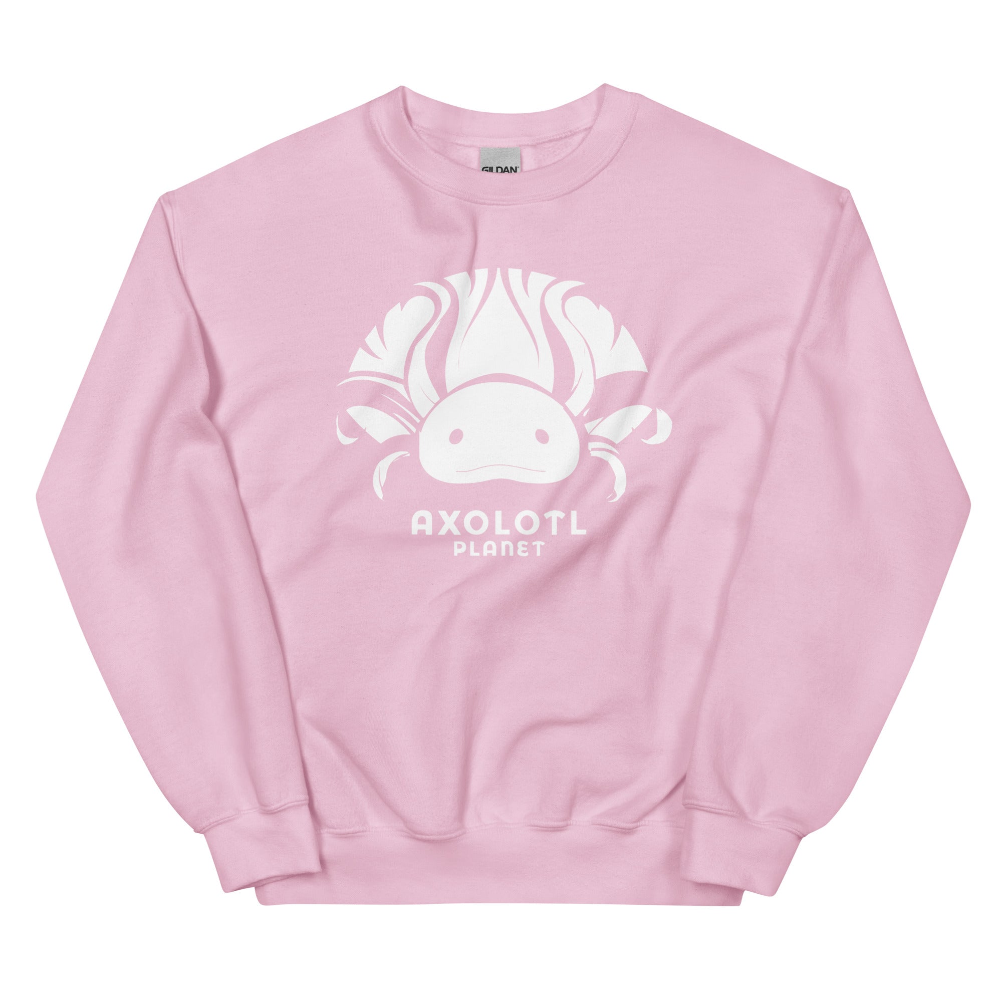 Axolotl Planet Logo (White) axolotl Sweatshirt mockup