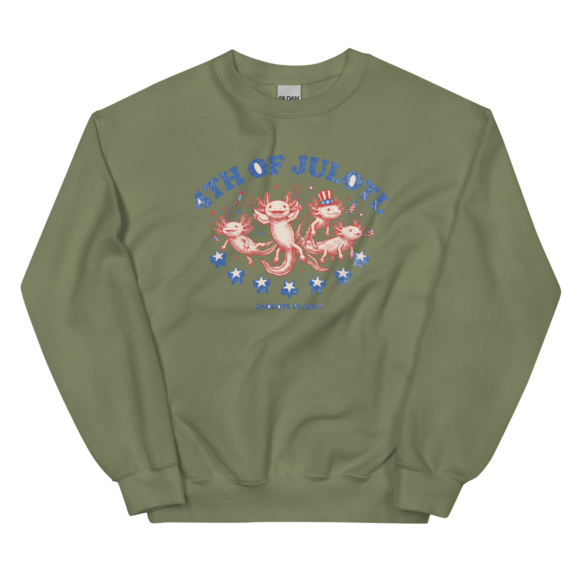 4th of Julotl Parade axolotl Sweatshirt mockup