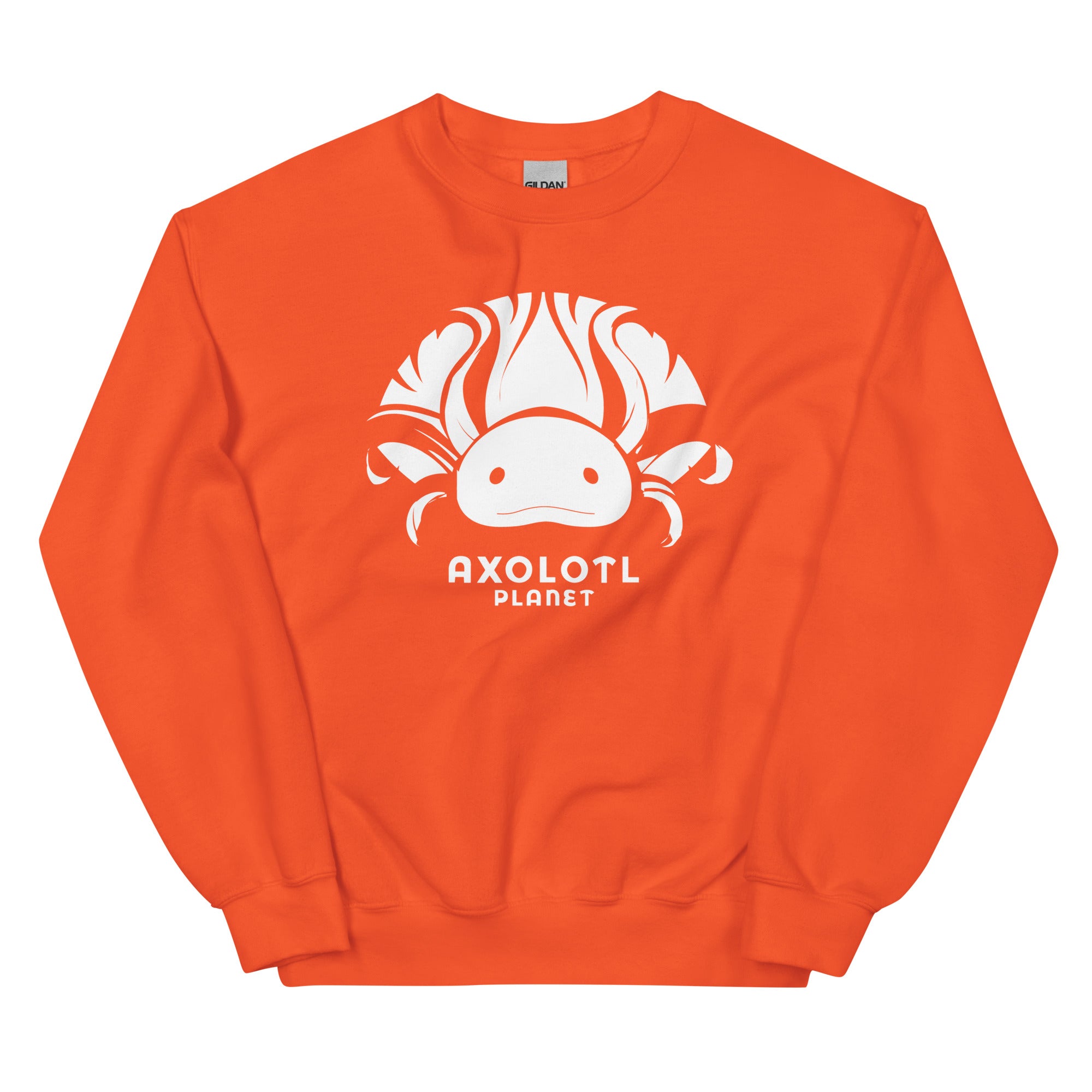 Axolotl Planet Logo (White) axolotl Sweatshirt mockup