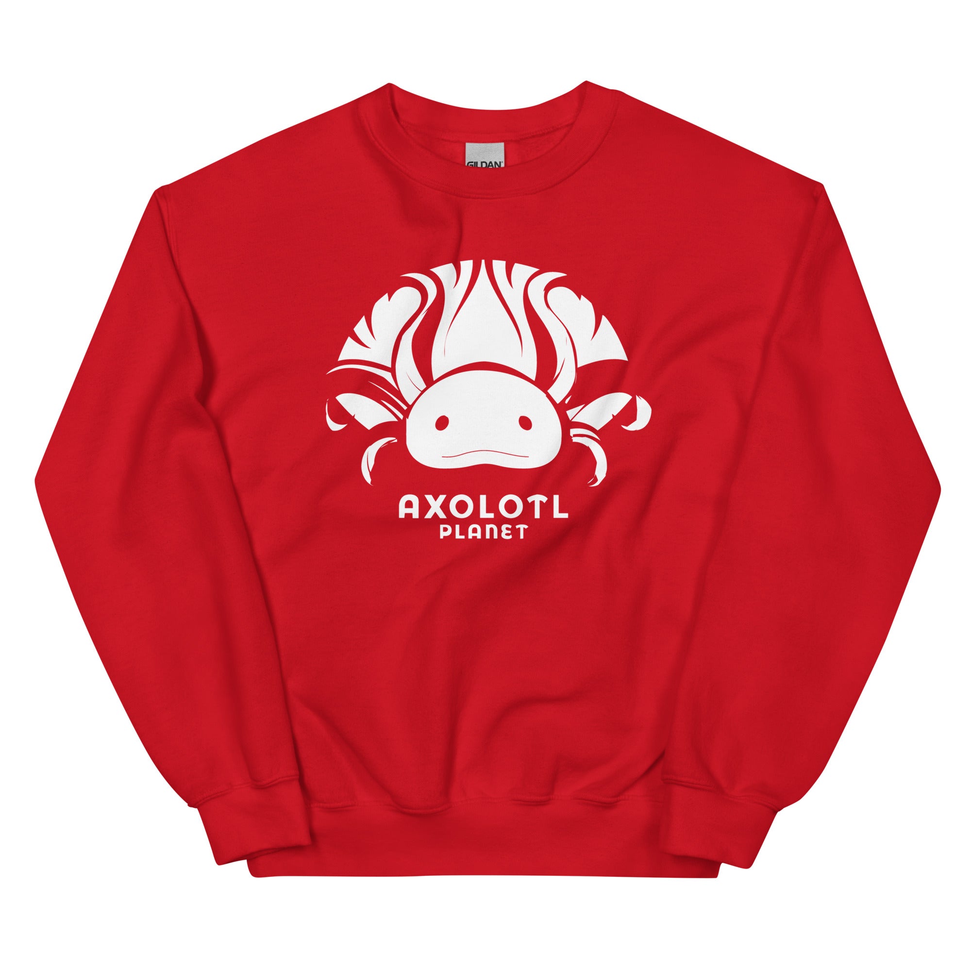 Axolotl Planet Logo (White) axolotl Sweatshirt mockup