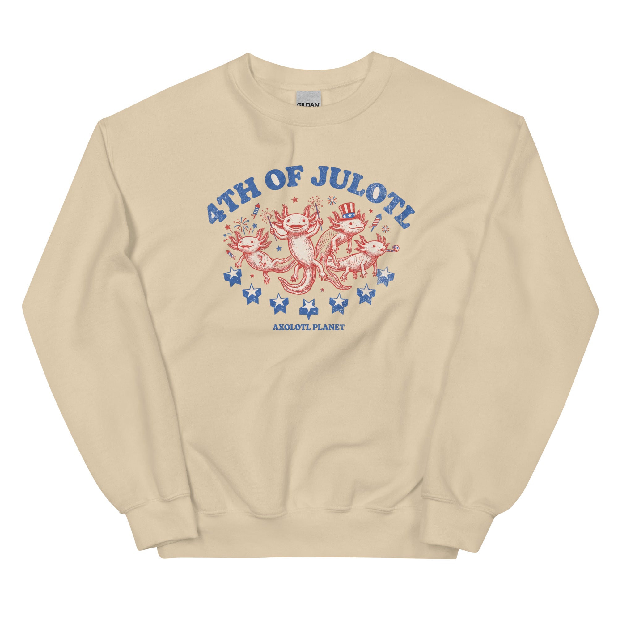 4th of Julotl Parade axolotl Sweatshirt mockup