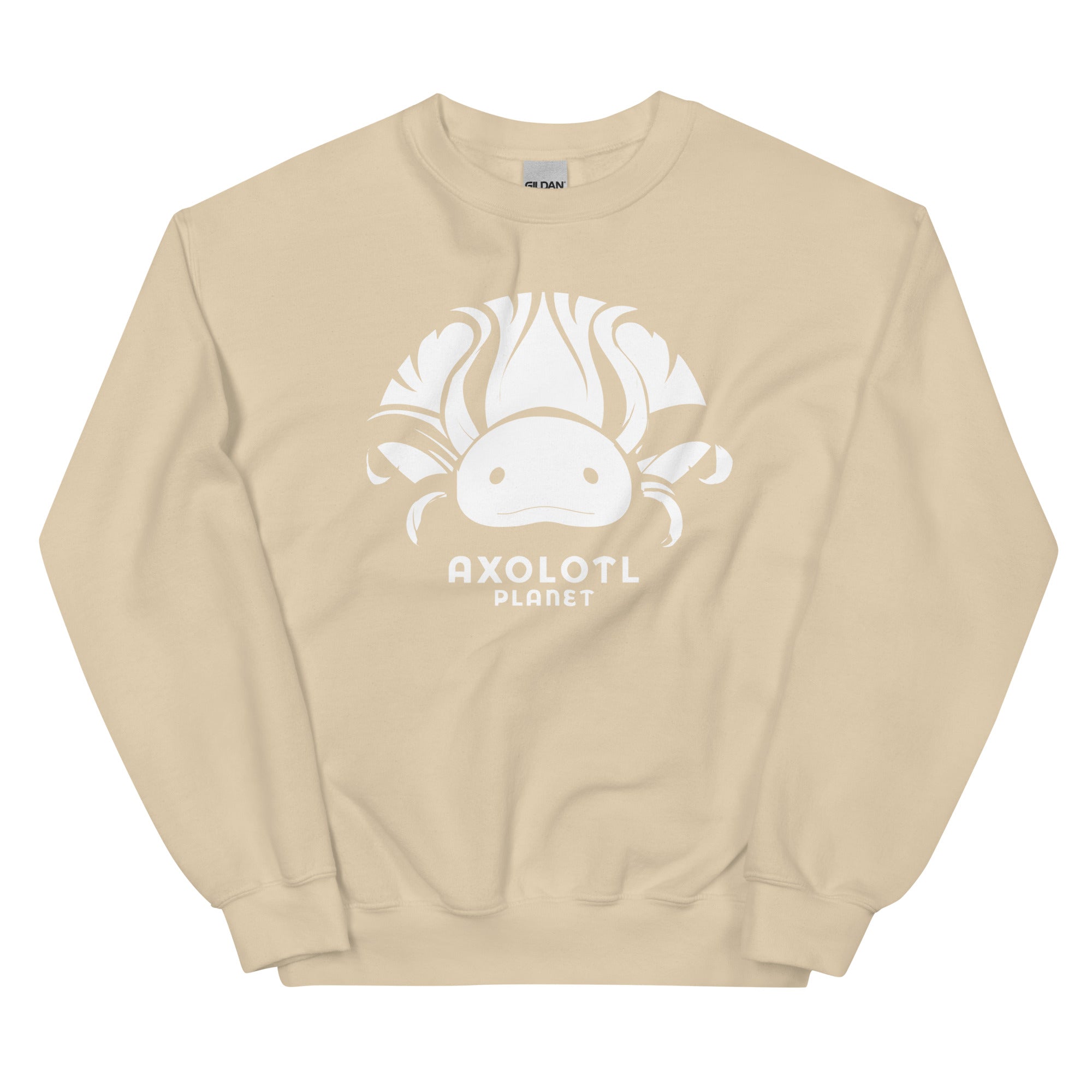 Axolotl Planet Logo (White) axolotl Sweatshirt mockup