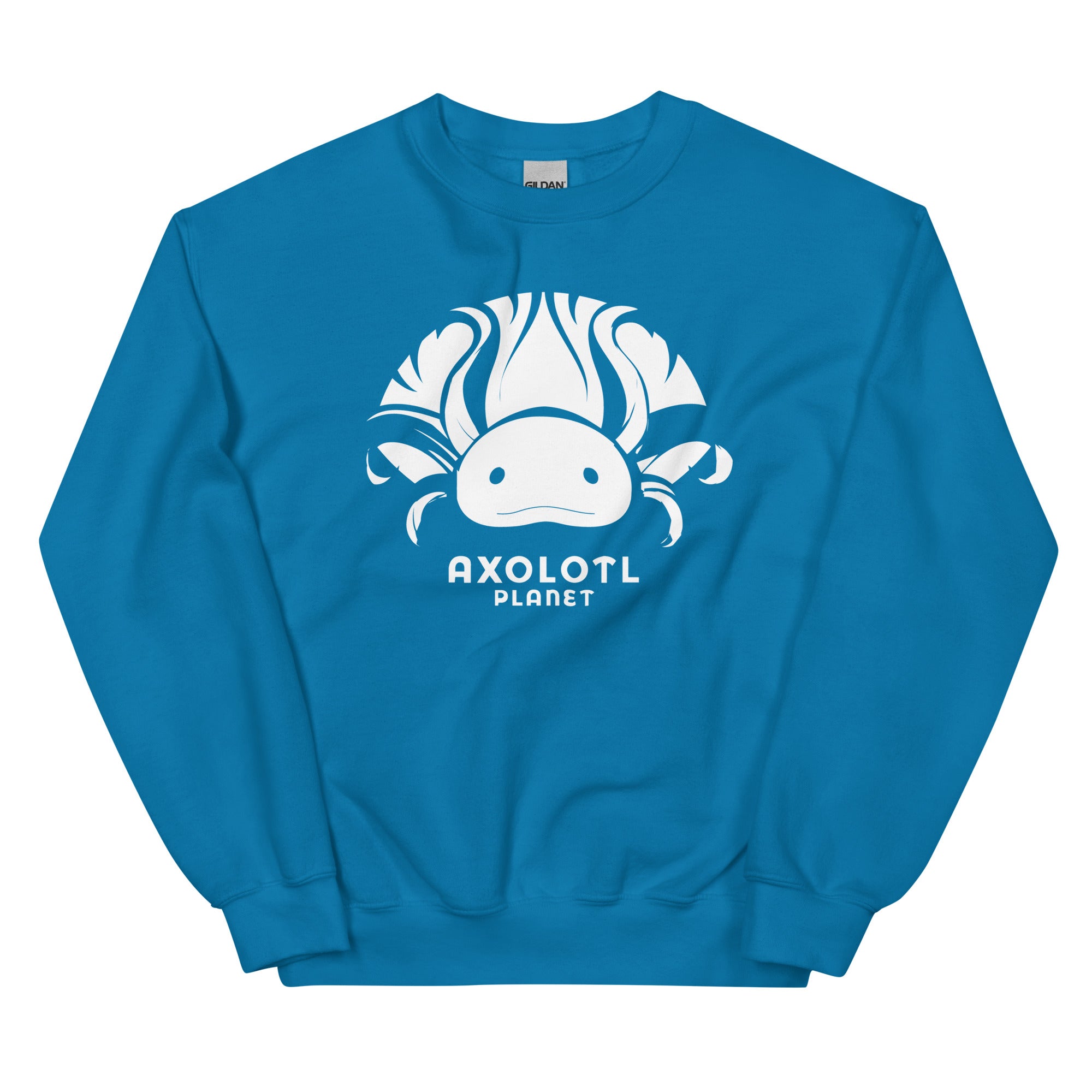 Axolotl Planet Logo (White) axolotl Sweatshirt mockup