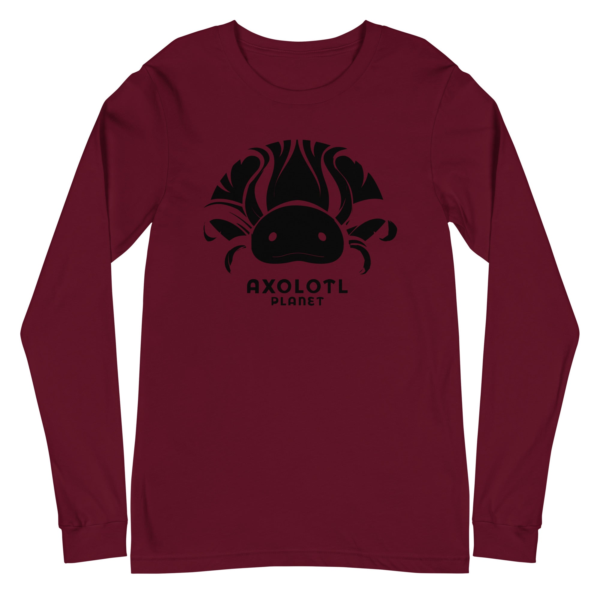 Axolotl Planet Logo (Black) axolotl Long Sleeve Tee mockup