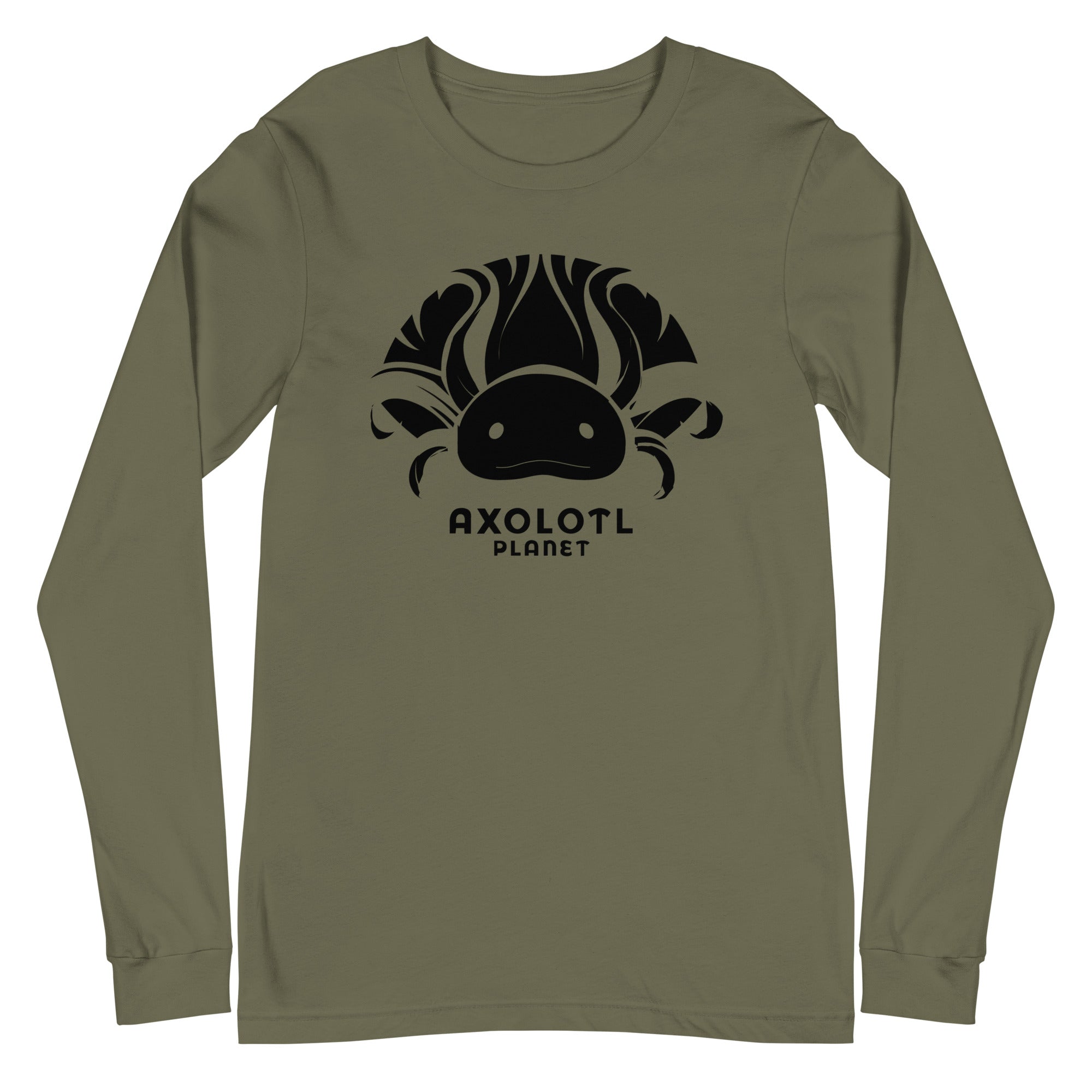 Axolotl Planet Logo (Black) axolotl Long Sleeve Tee mockup