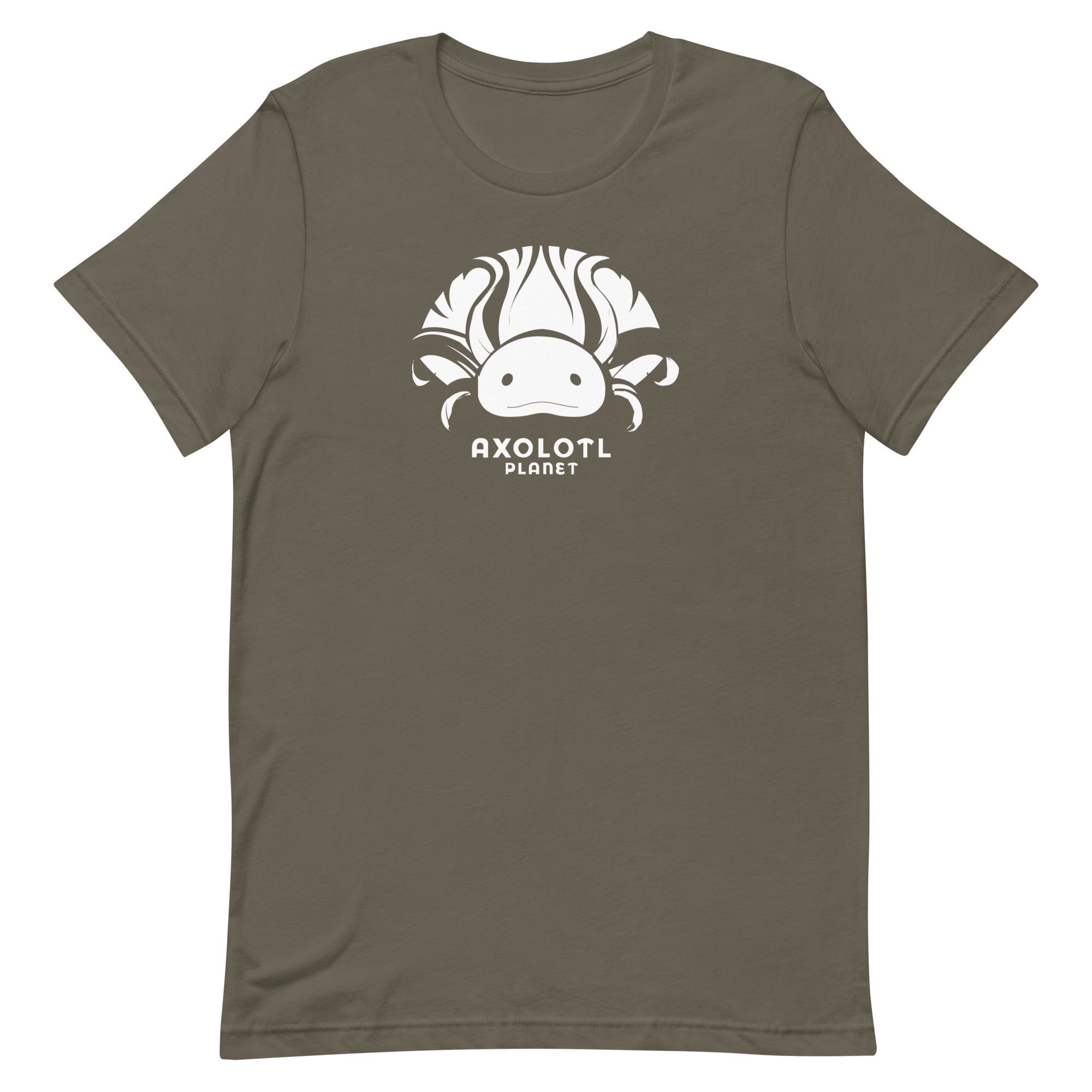 Axolotl Planet Logo (White) axolotl T-Shirt mockup