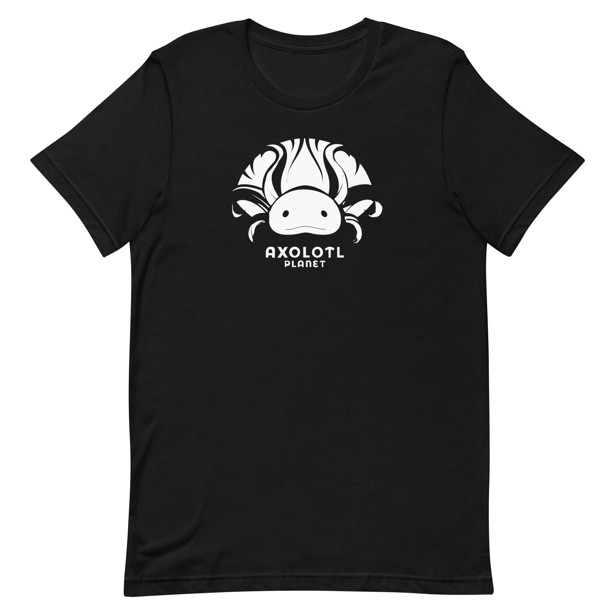 Axolotl Planet Logo (White) axolotl T-Shirt mockup