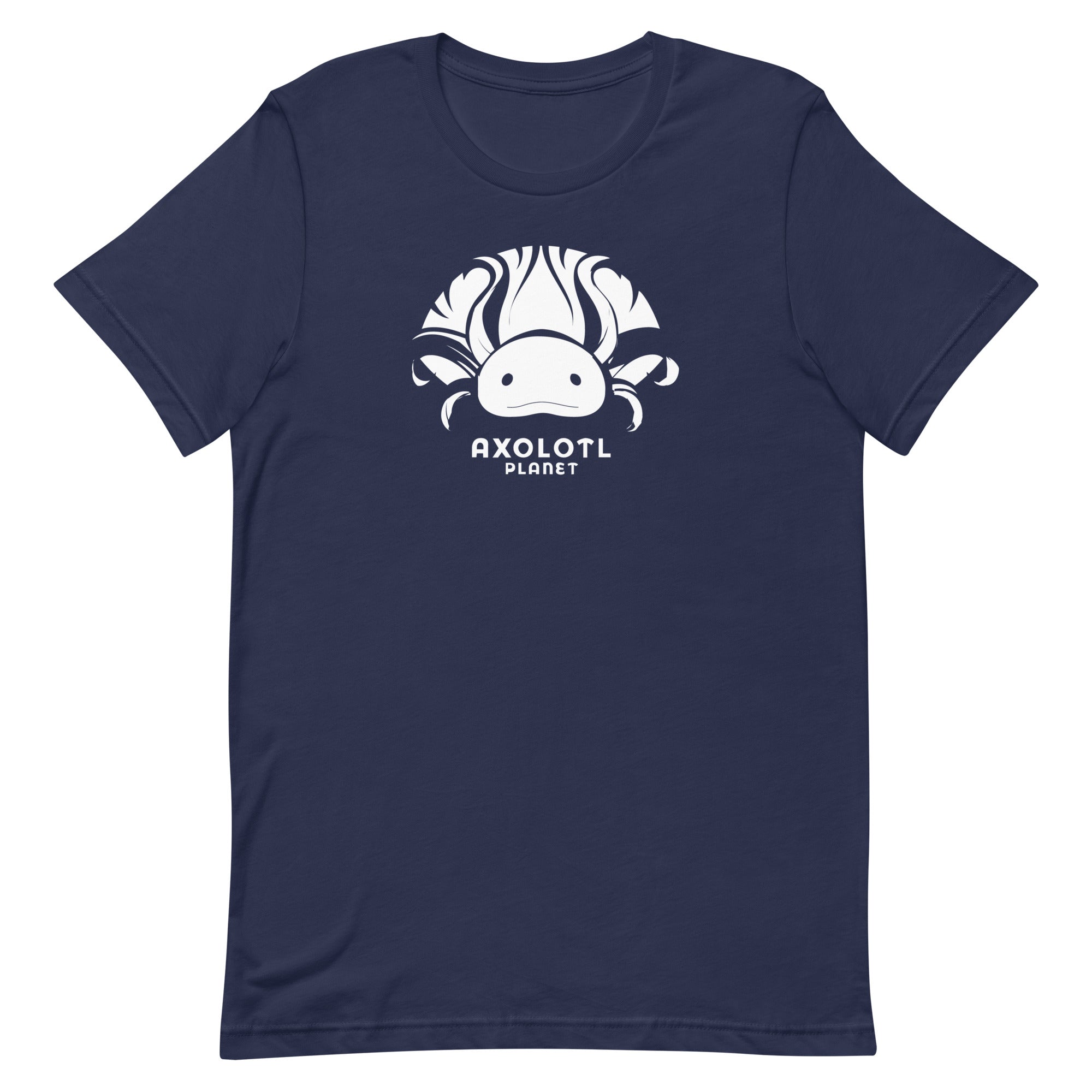 Axolotl Planet Logo (White) axolotl T-Shirt mockup
