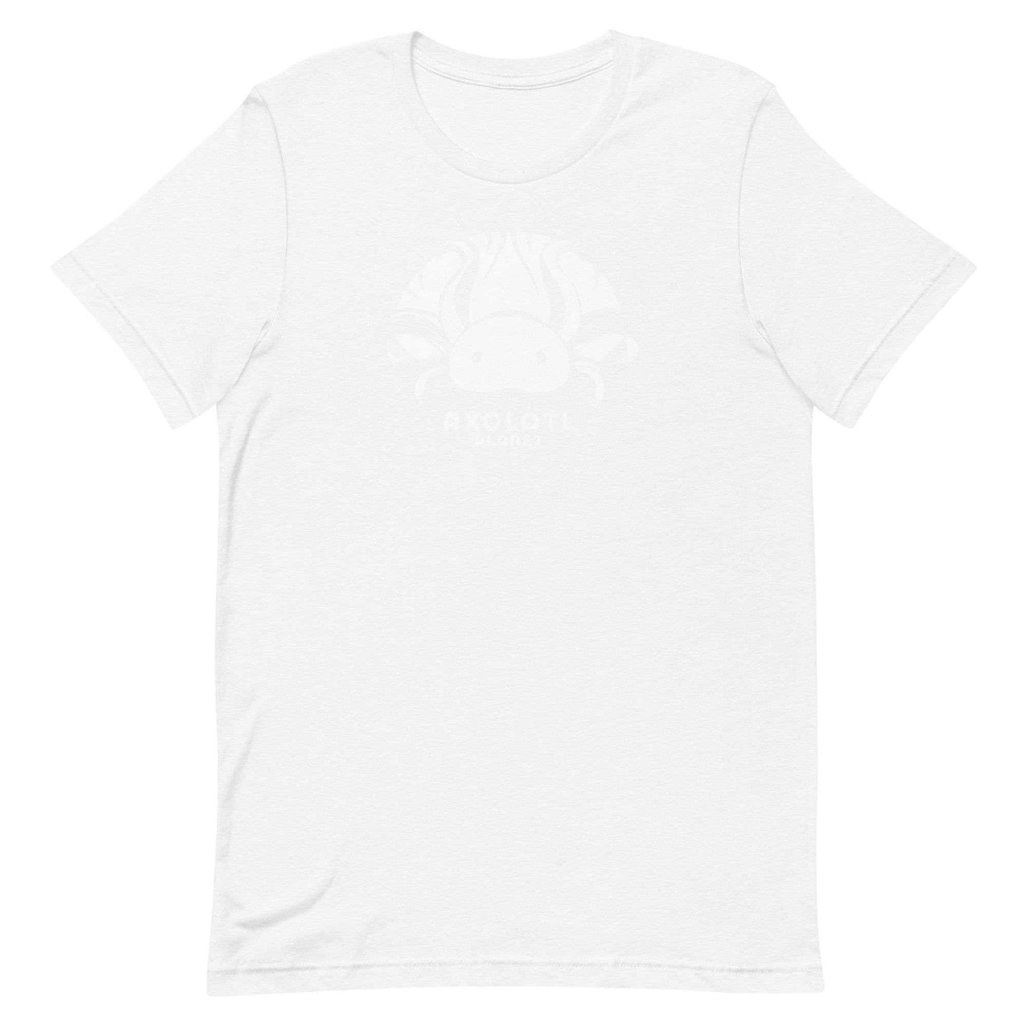 Axolotl Planet Logo (White) axolotl T-Shirt mockup