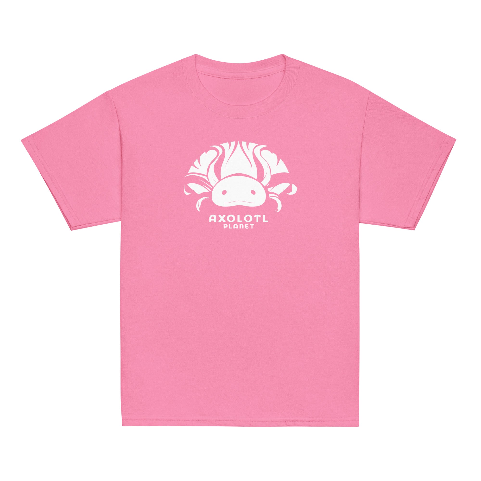 Axolotl Planet Logo (White) axolotl Youth T-Shirt mockup