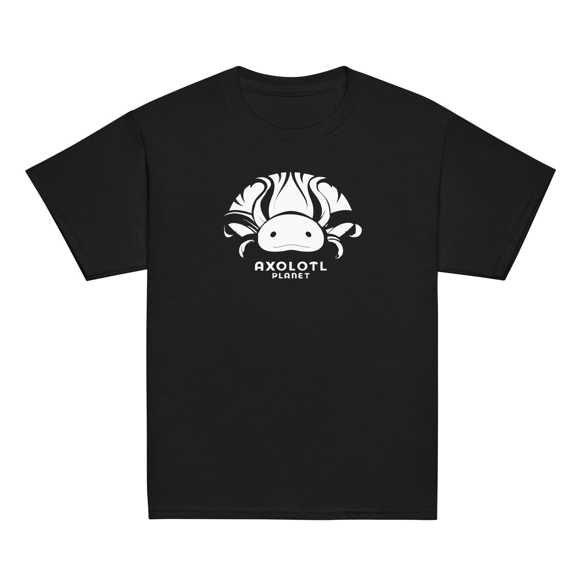 Axolotl Planet Logo (White) axolotl Youth T-Shirt mockup