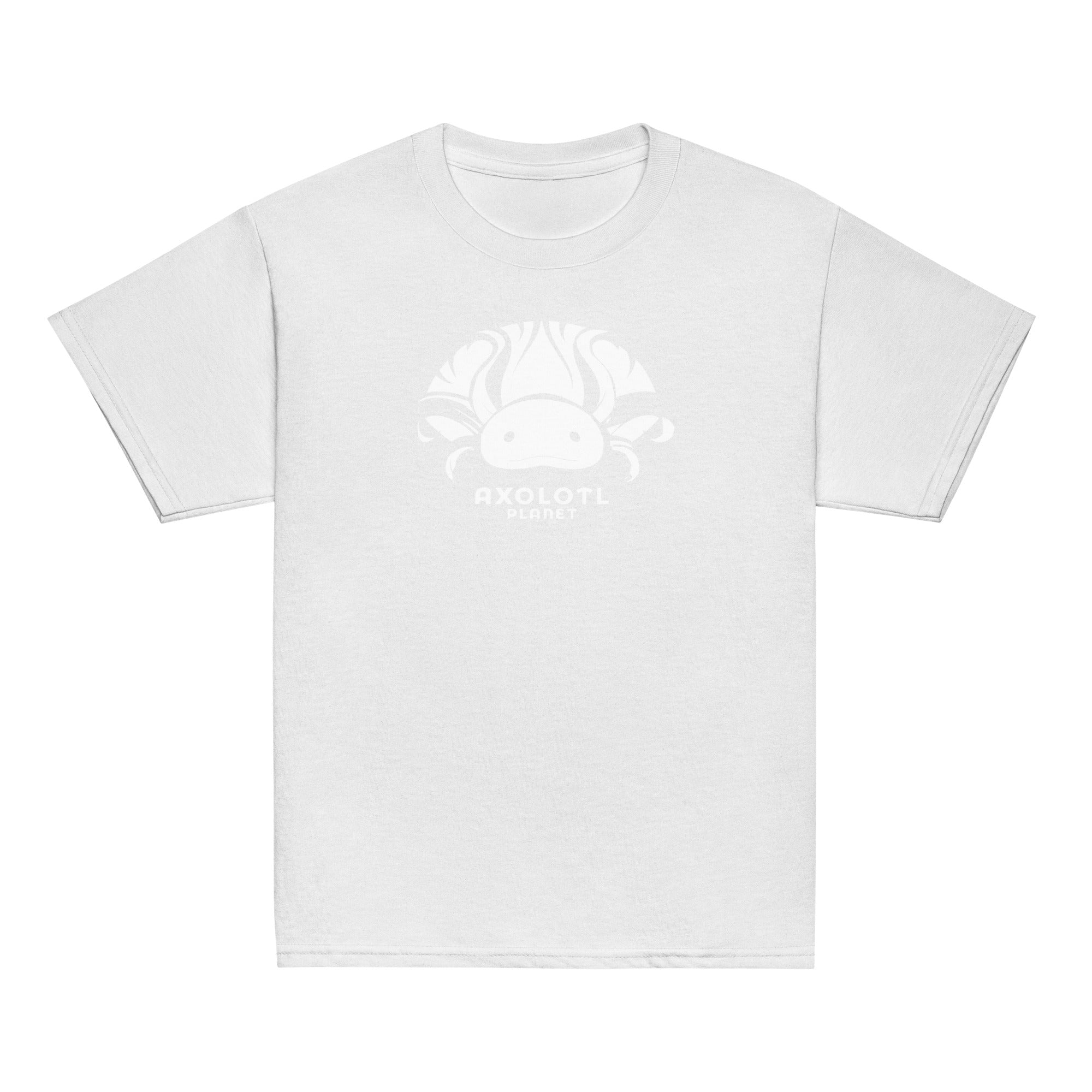 Axolotl Planet Logo (White) axolotl Youth T-Shirt mockup