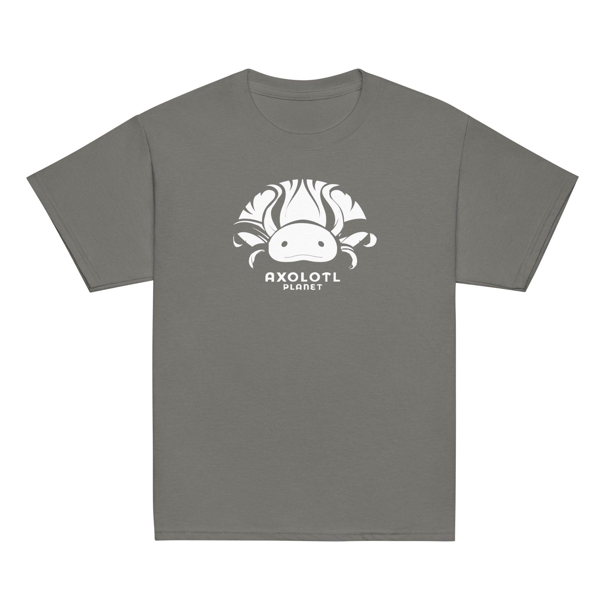 Axolotl Planet Logo (White) axolotl Youth T-Shirt mockup