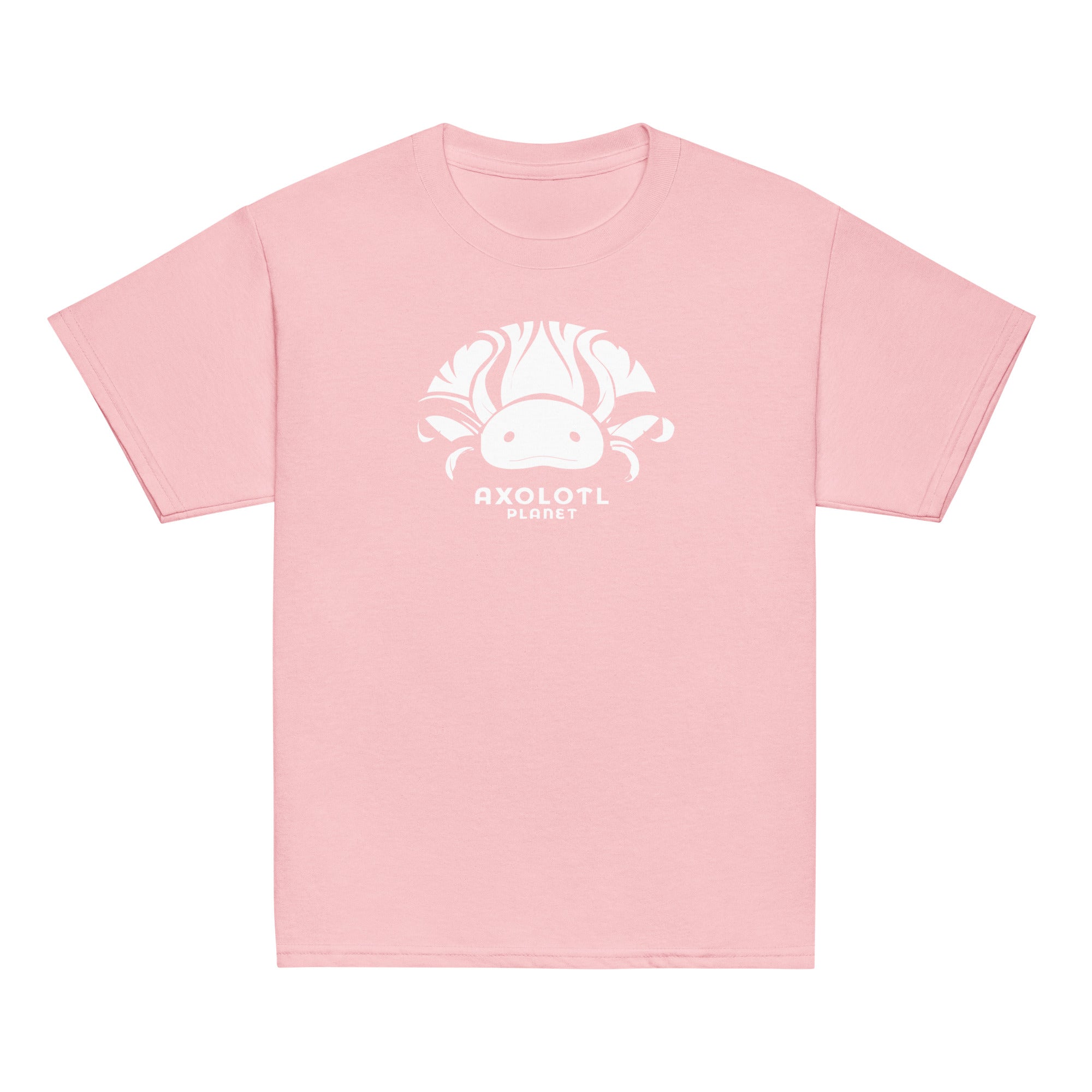 Axolotl Planet Logo (White) axolotl Youth T-Shirt mockup
