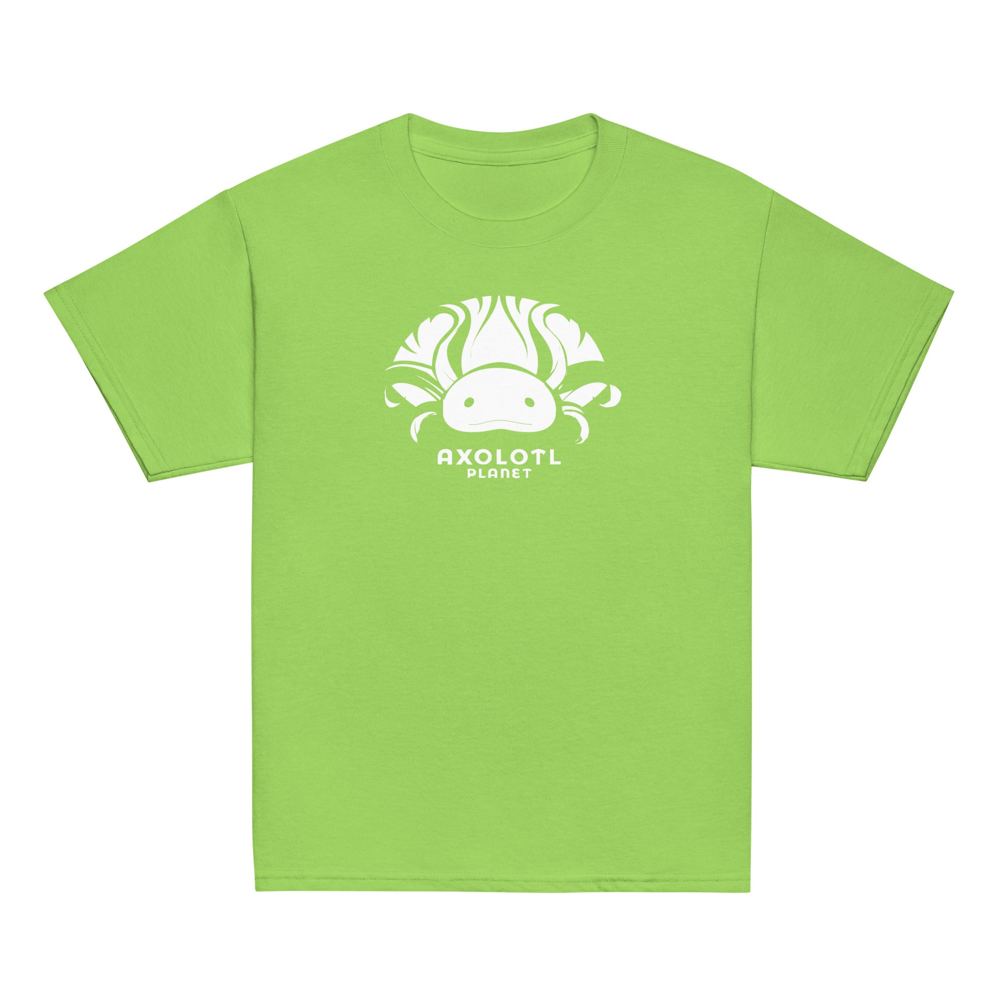 Axolotl Planet Logo (White) axolotl Youth T-Shirt mockup