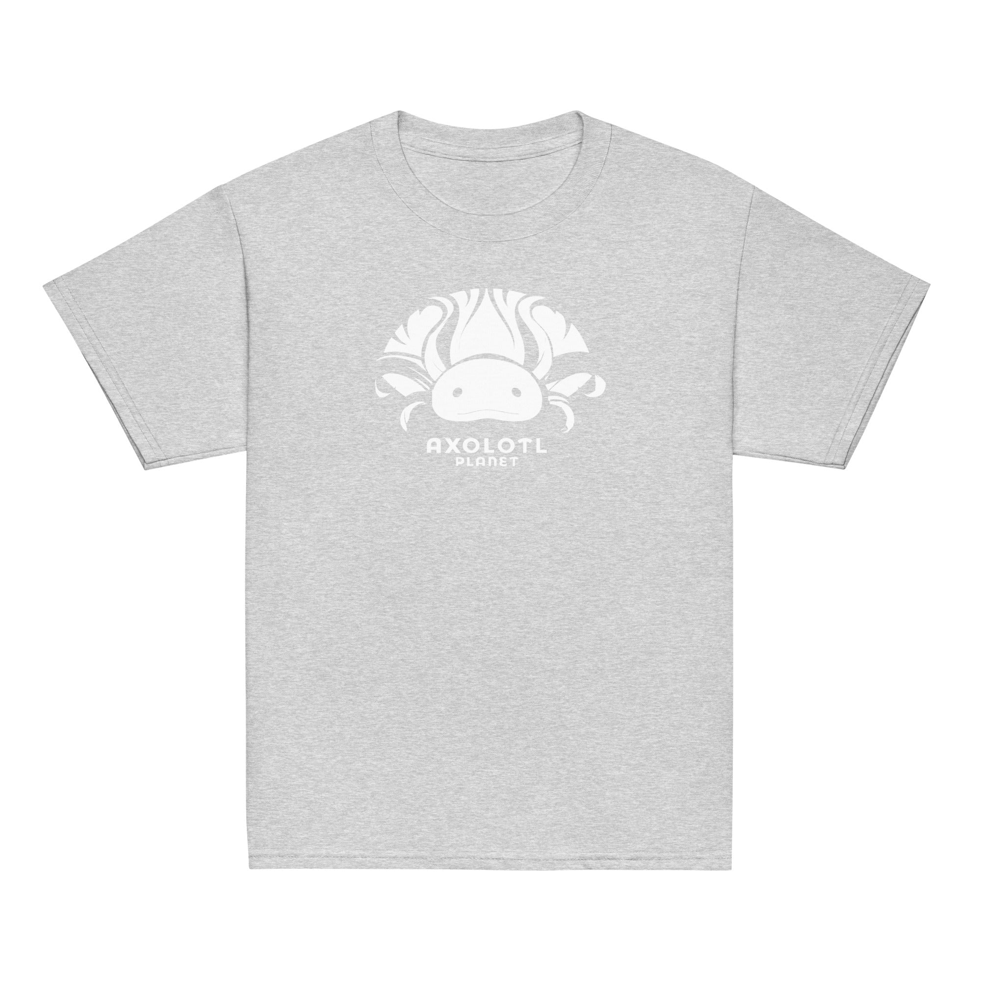 Axolotl Planet Logo (White) axolotl Youth T-Shirt mockup
