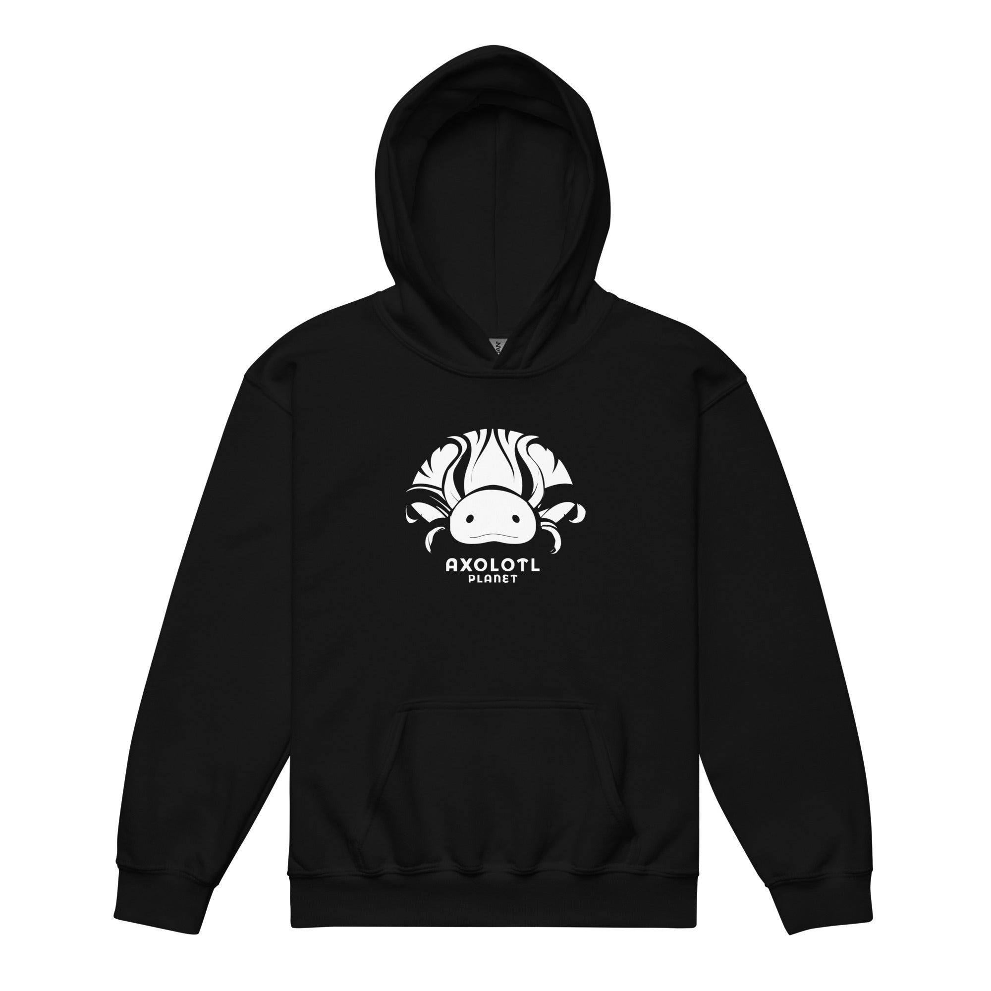 Axolotl Planet Logo (White) axolotl Youth Hoodie mockup