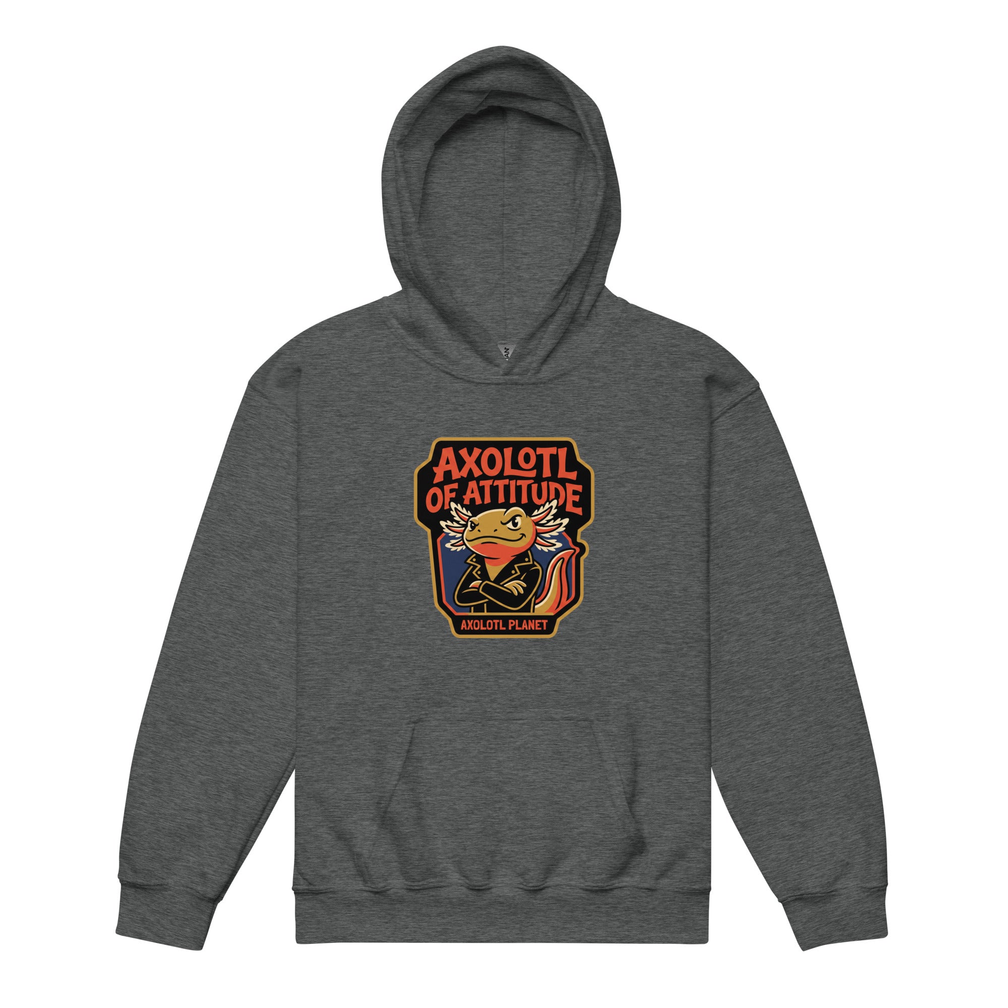 Axolotl of Attitude axolotl Youth Hoodie mockup
