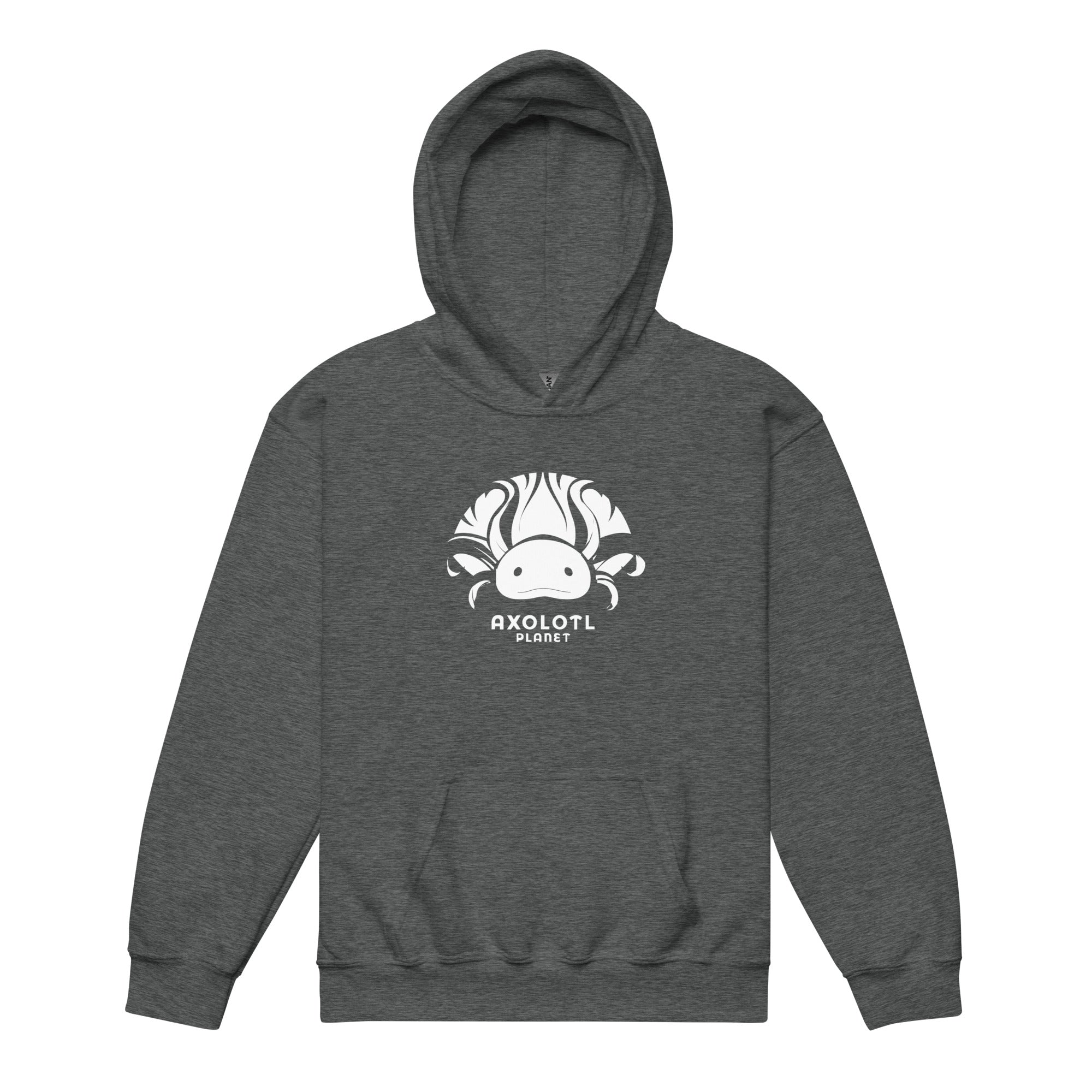 Axolotl Planet Logo (White) axolotl Youth Hoodie mockup