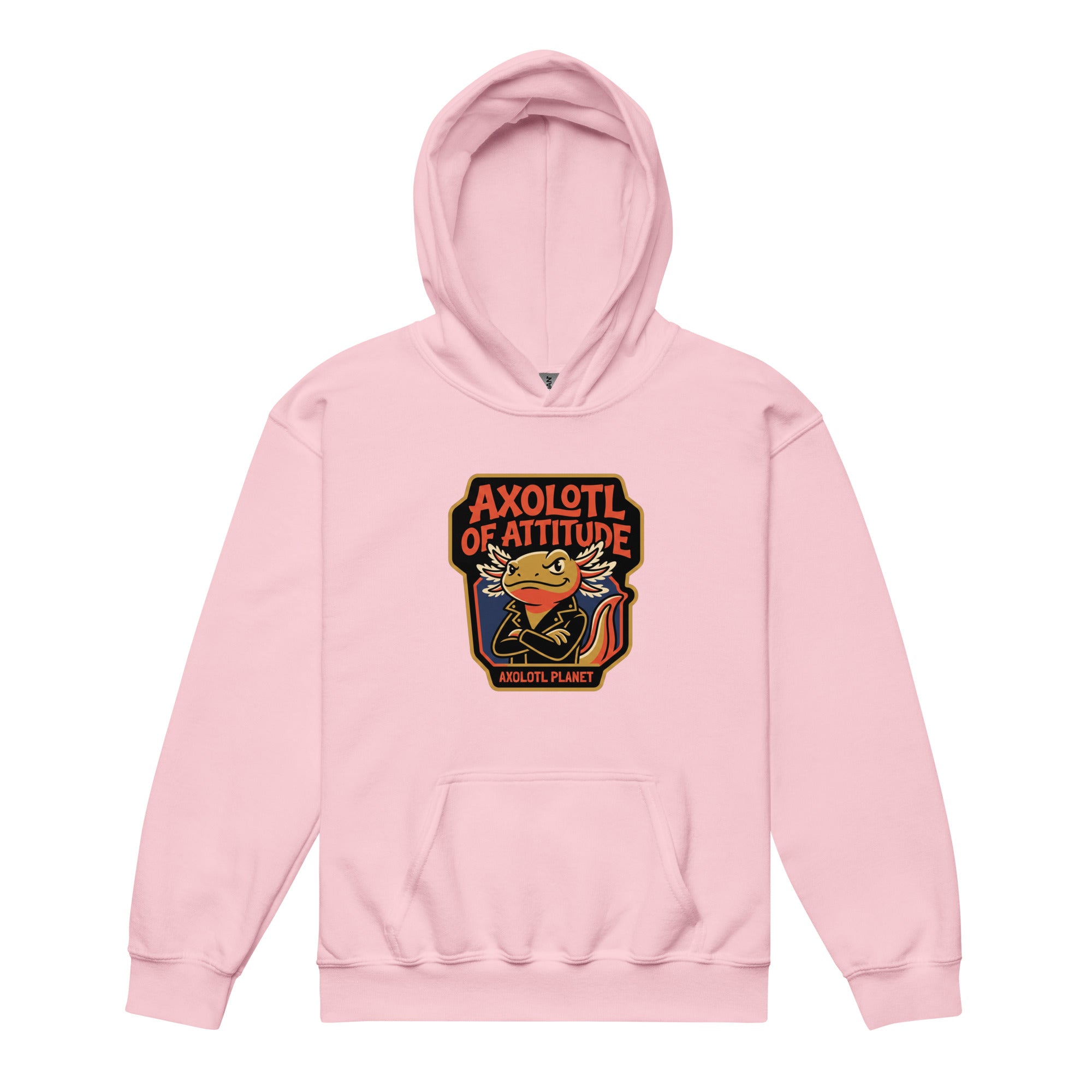 Axolotl of Attitude axolotl Youth Hoodie mockup