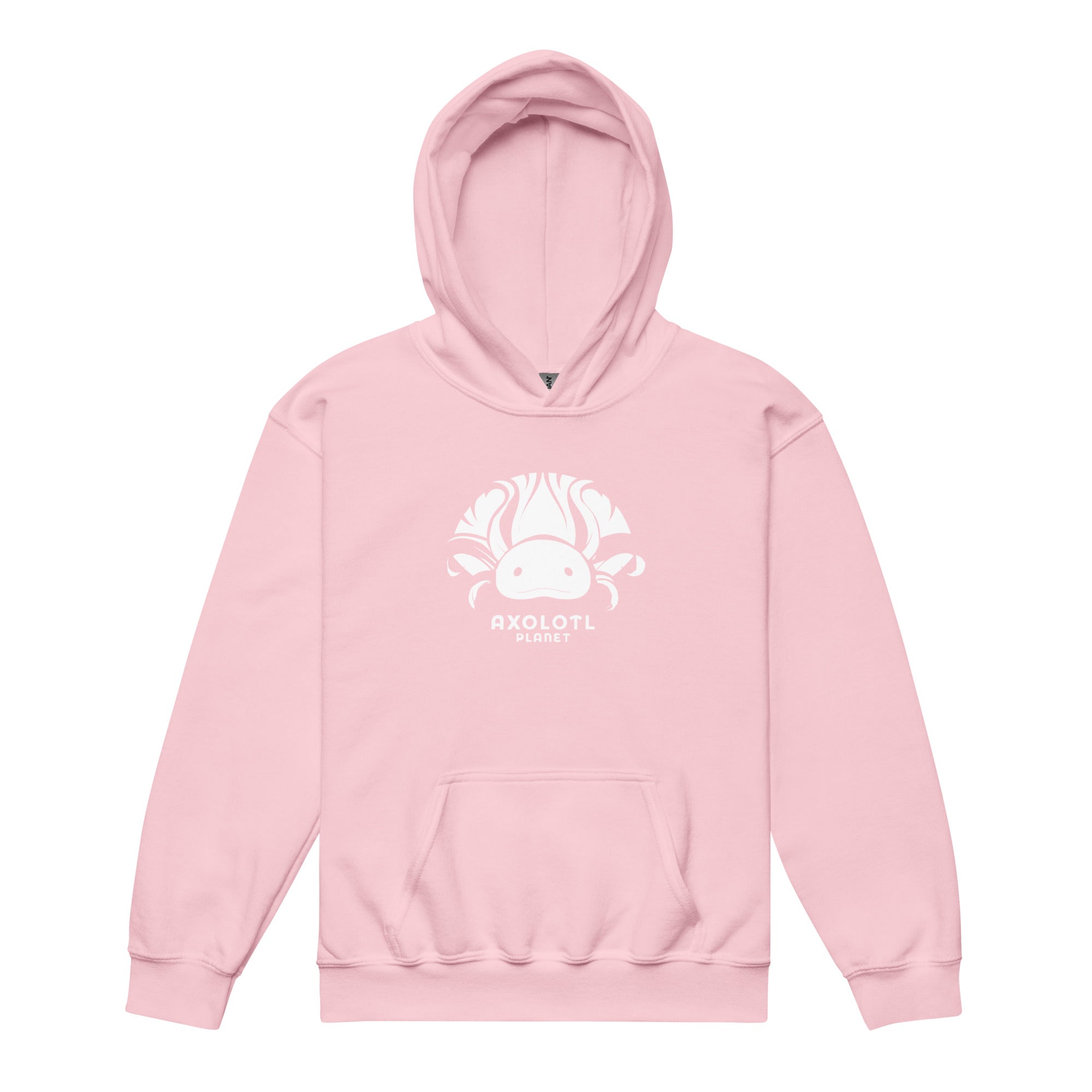 Axolotl Planet Logo (White) axolotl Youth Hoodie mockup