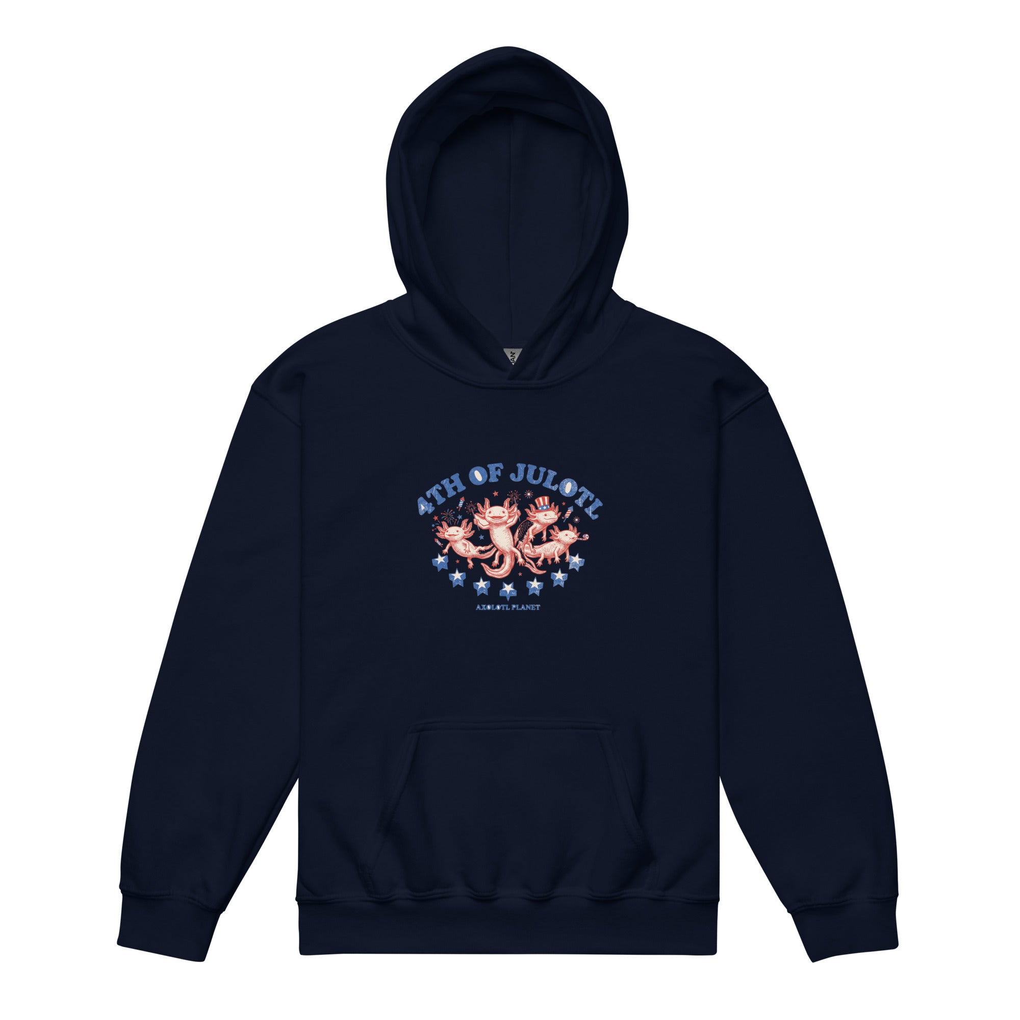 4th of Julotl Parade axolotl Youth Hoodie mockup