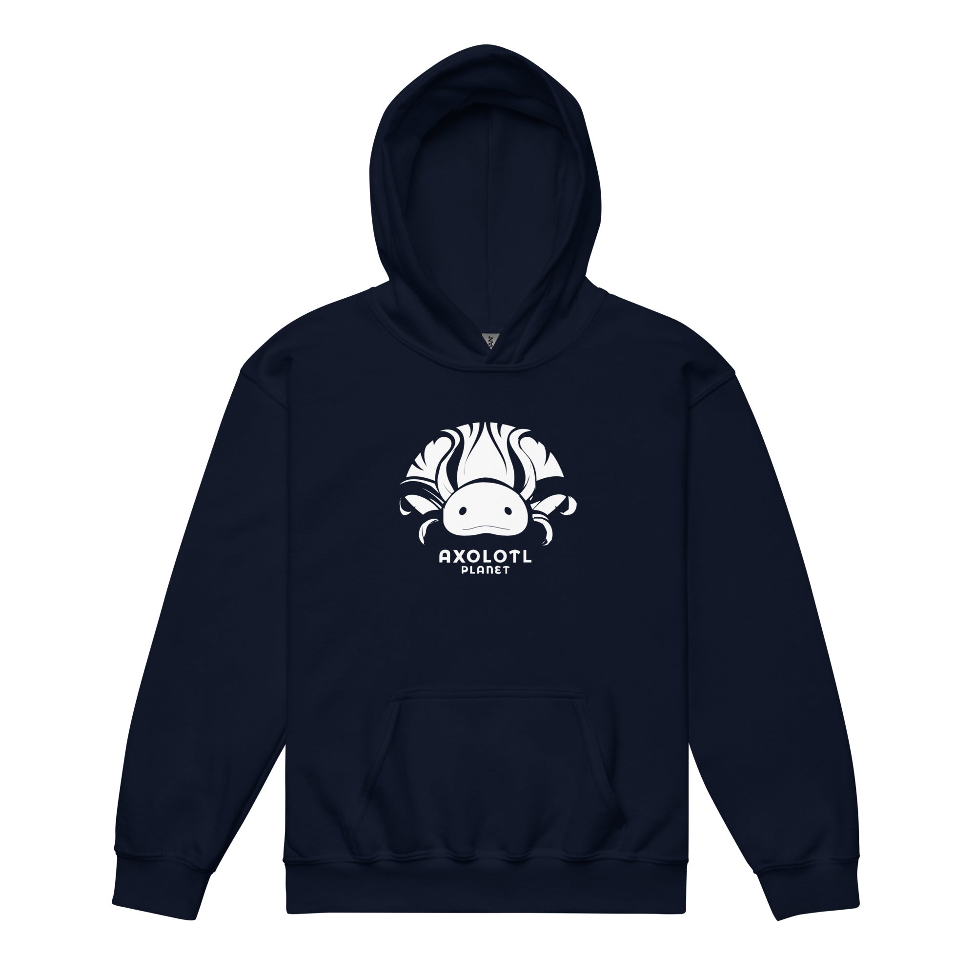 Axolotl Planet Logo (White) axolotl Youth Hoodie mockup