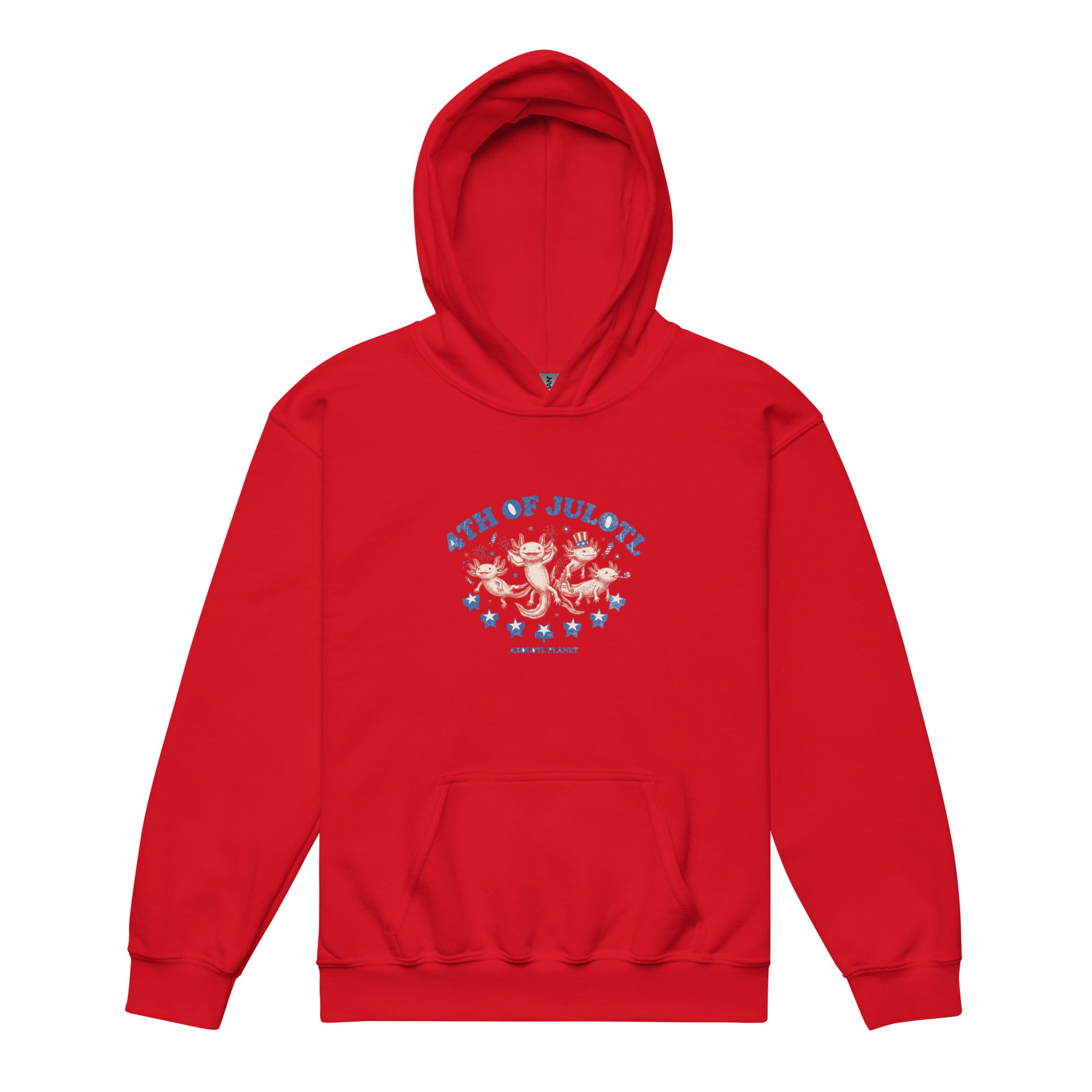 4th of Julotl Parade axolotl Youth Hoodie mockup