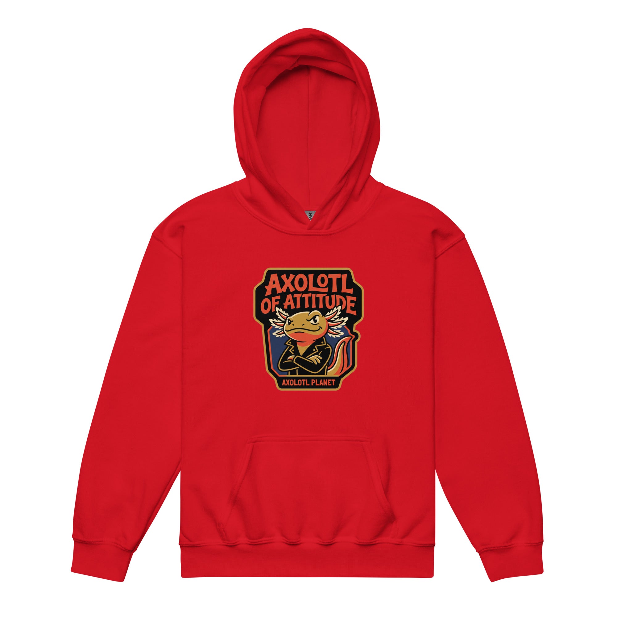 Axolotl of Attitude axolotl Youth Hoodie mockup