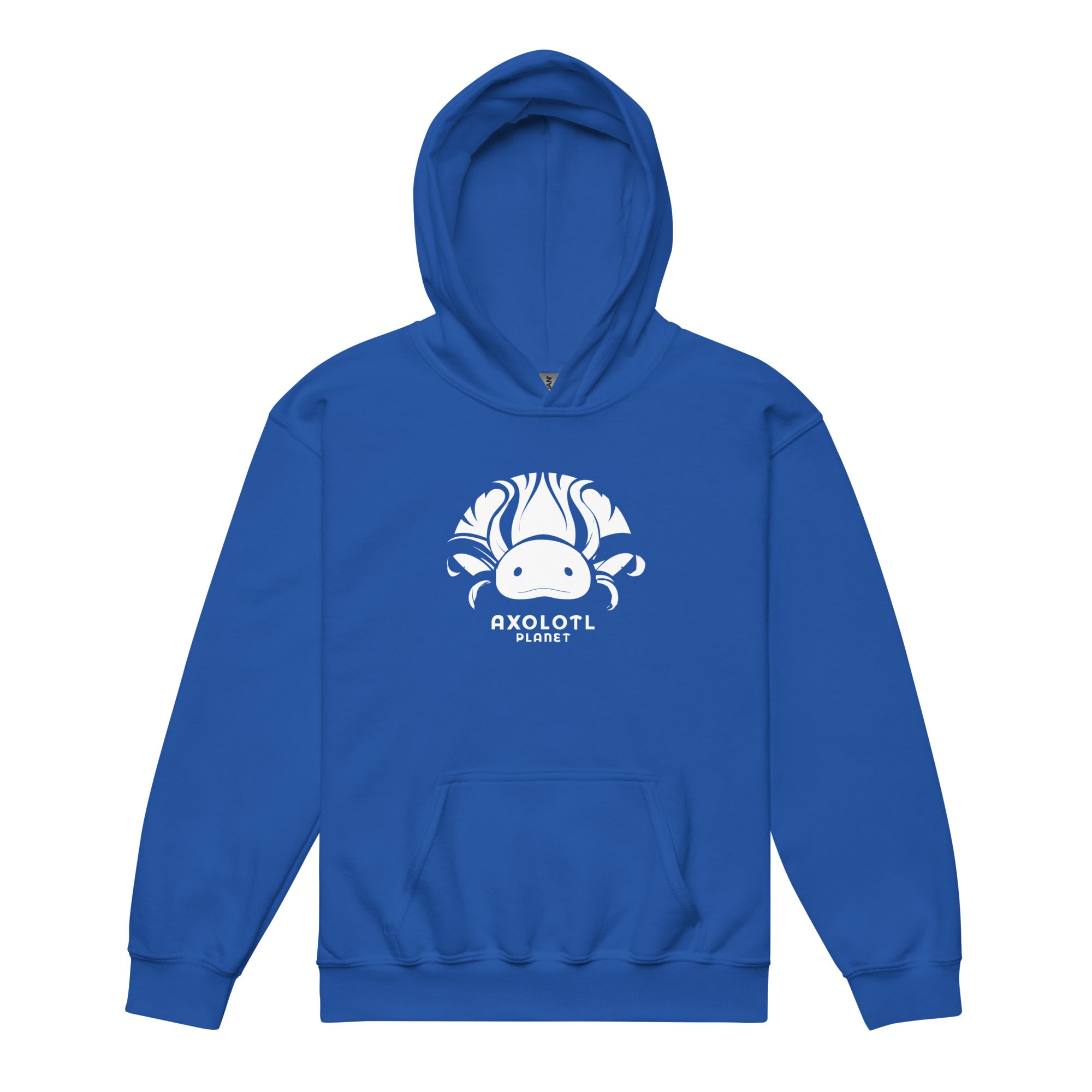 Axolotl Planet Logo (White) axolotl Youth Hoodie mockup