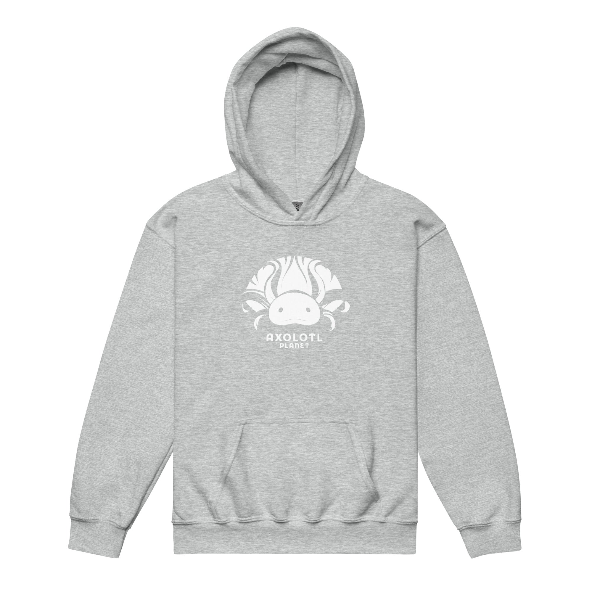Axolotl Planet Logo (White) axolotl Youth Hoodie mockup