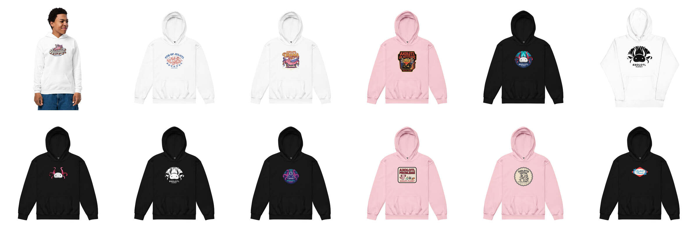 Axolotl Hoodies & Sweatshirts from Axolotl Planet