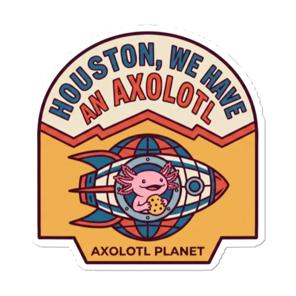 Houston We Have an Axolotl - Sticker (5.5x5.5) product image