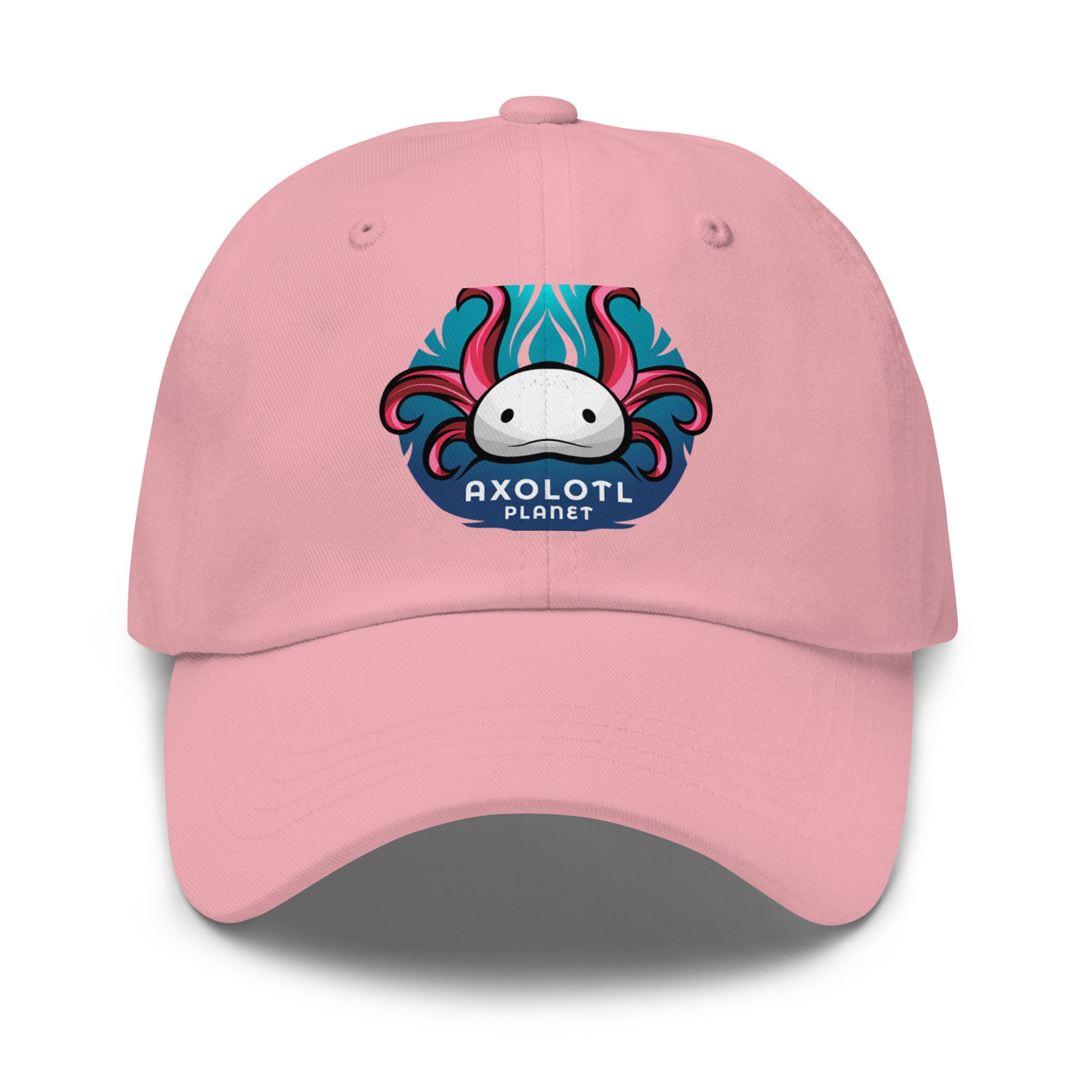 Axolotl Planet Logo axolotl Dad Hat mockup