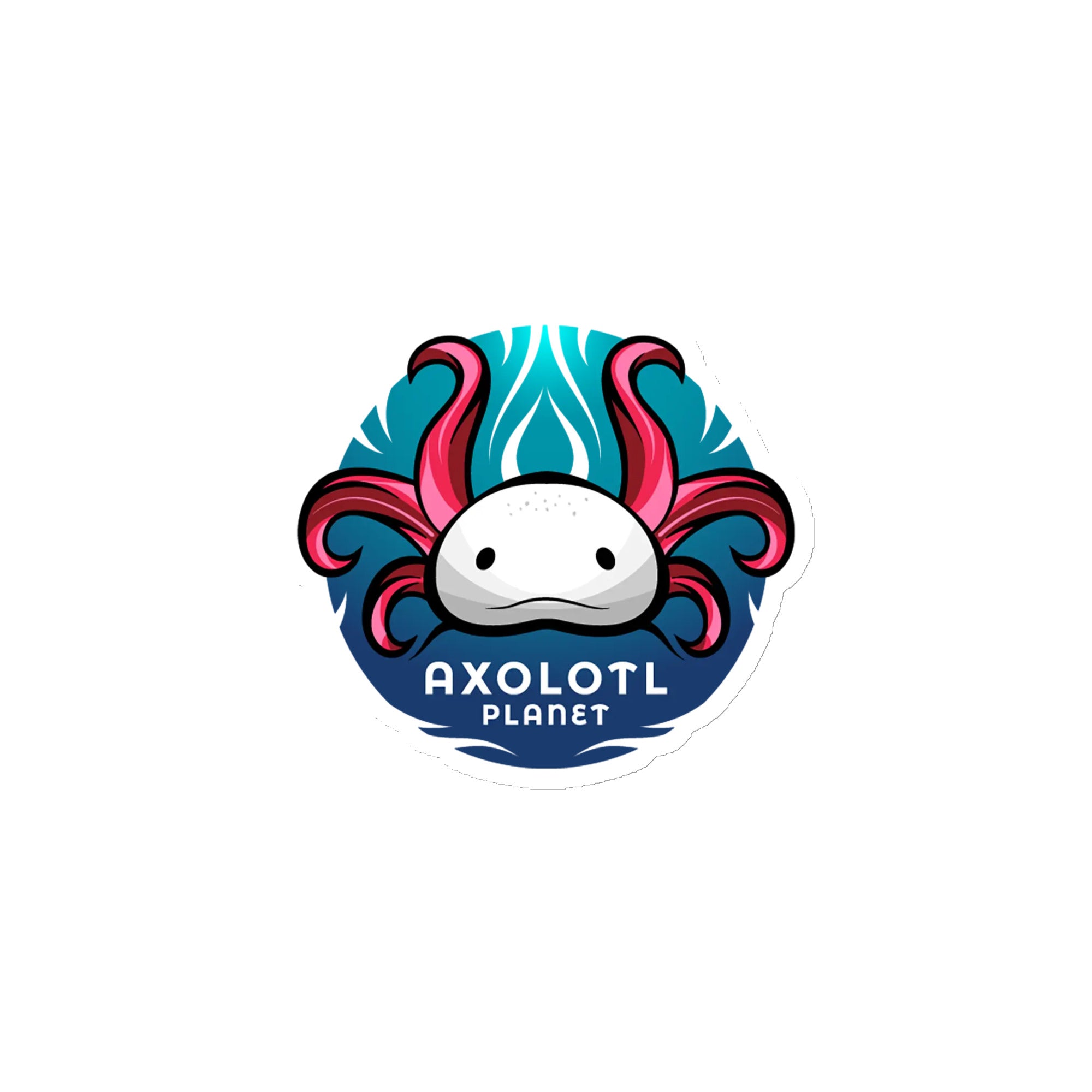 Axolotl Planet Logo axolotl Magnet 4x4 mockup White